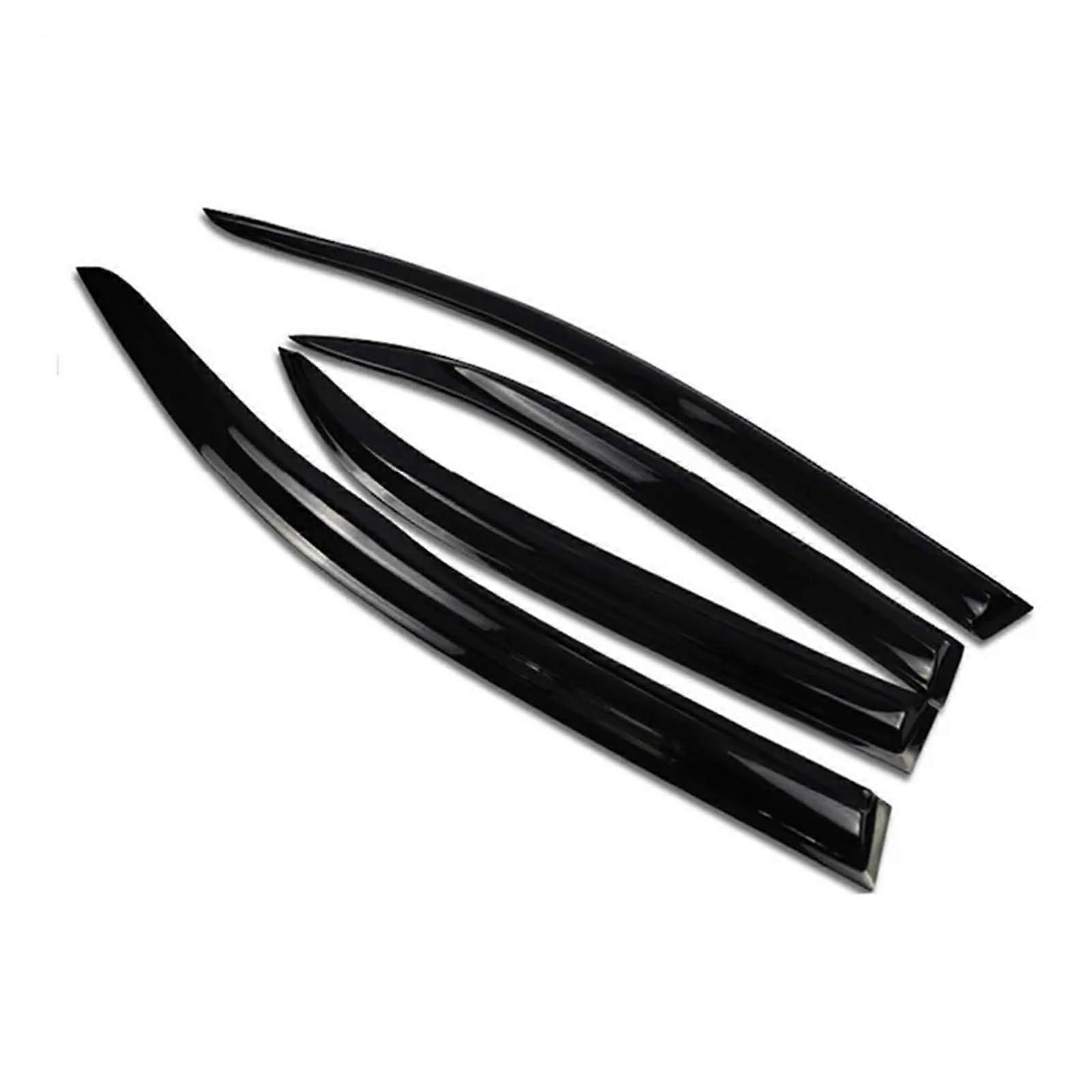 Auto window wind deflectors, compatible with Mitsubishi Lancer EX 2008–2017, 4piece set, blacktinted acrylic