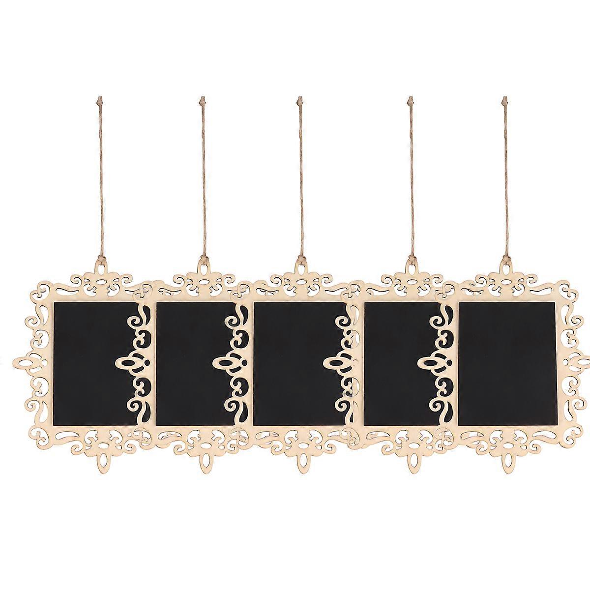 Rectangular Shaped Mini Blackboard 5Pcs For Home Decor Office Use 19.7X16.2Cm Black Display Table Numbers