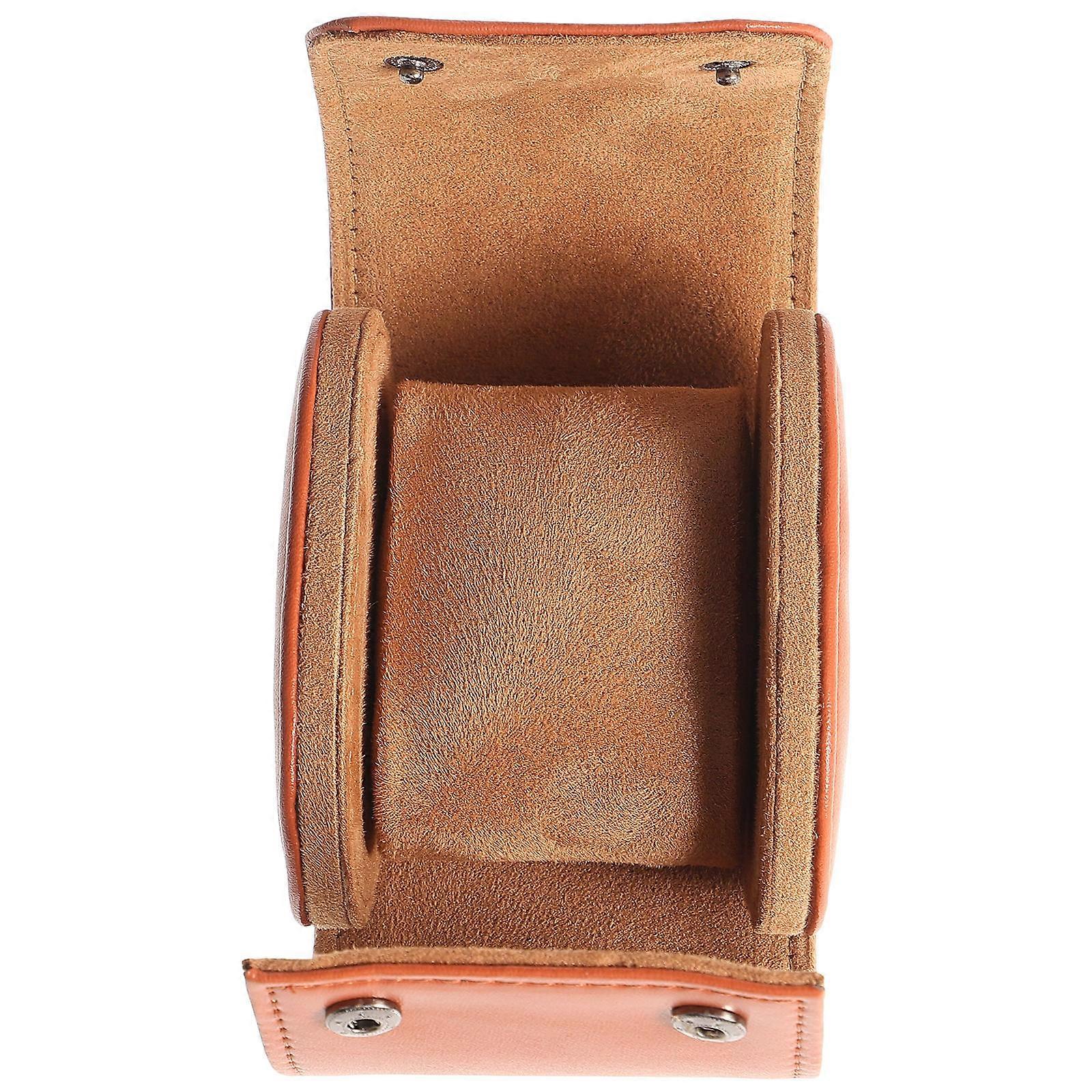 Men Watch Box Single Watch Case Box Coffee Color Pu Material 1Pcs