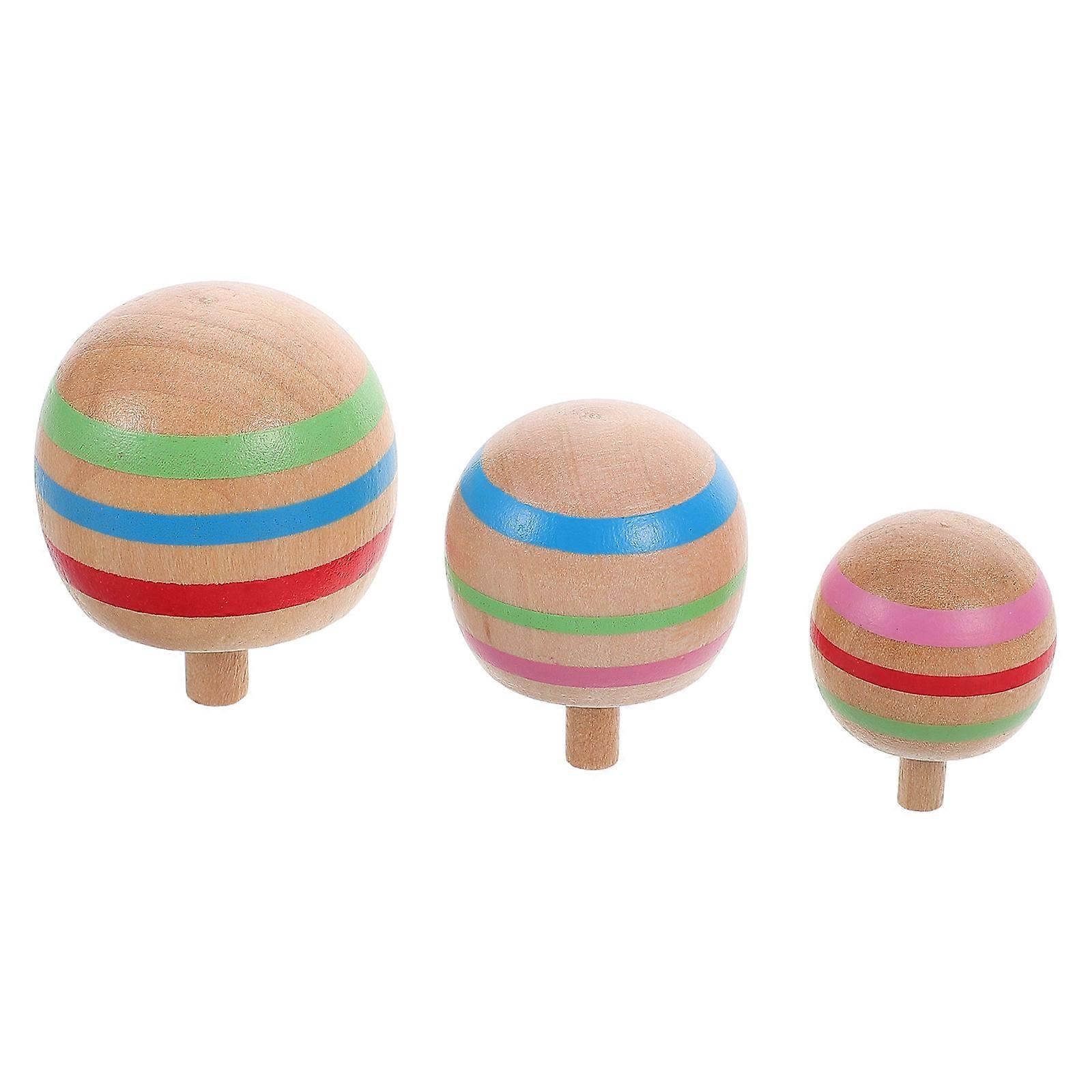 Wooden Spinning Gyro Toddler Stacking Toy Indoor Educational Fun Fine Motor Skills 3.5 x 3.5 x 5 inches
