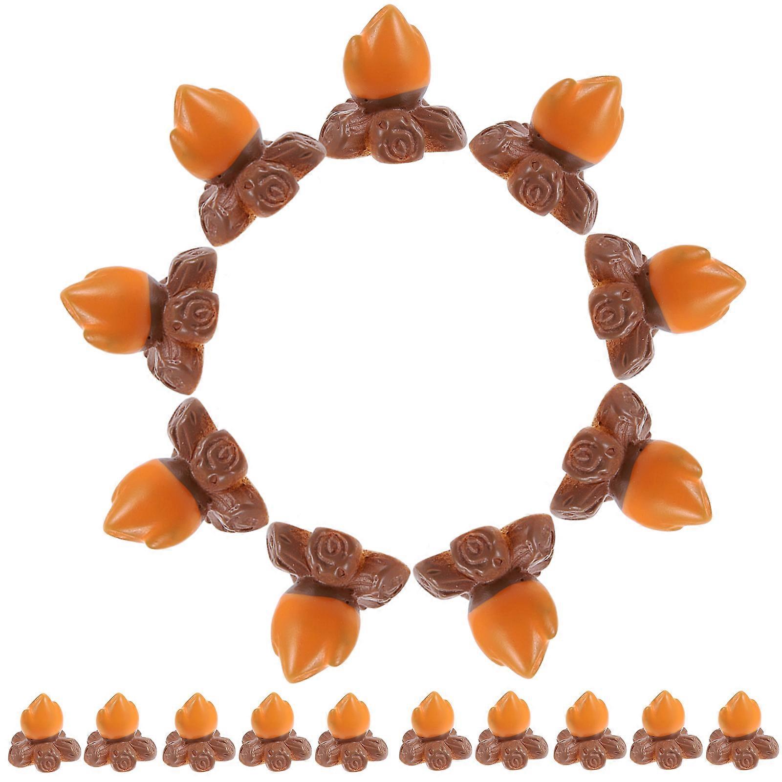 Resin Fake Campfire Miniatures for Decor Durable and Sturdy 30pcs
