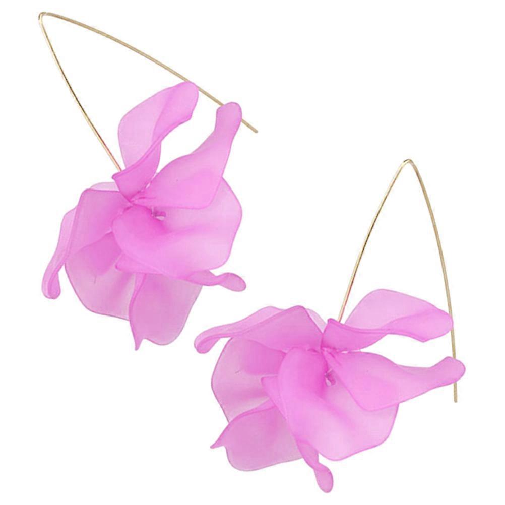 1 Pair Floral Dangle Earrings Flower Petal Jewelry for Parties