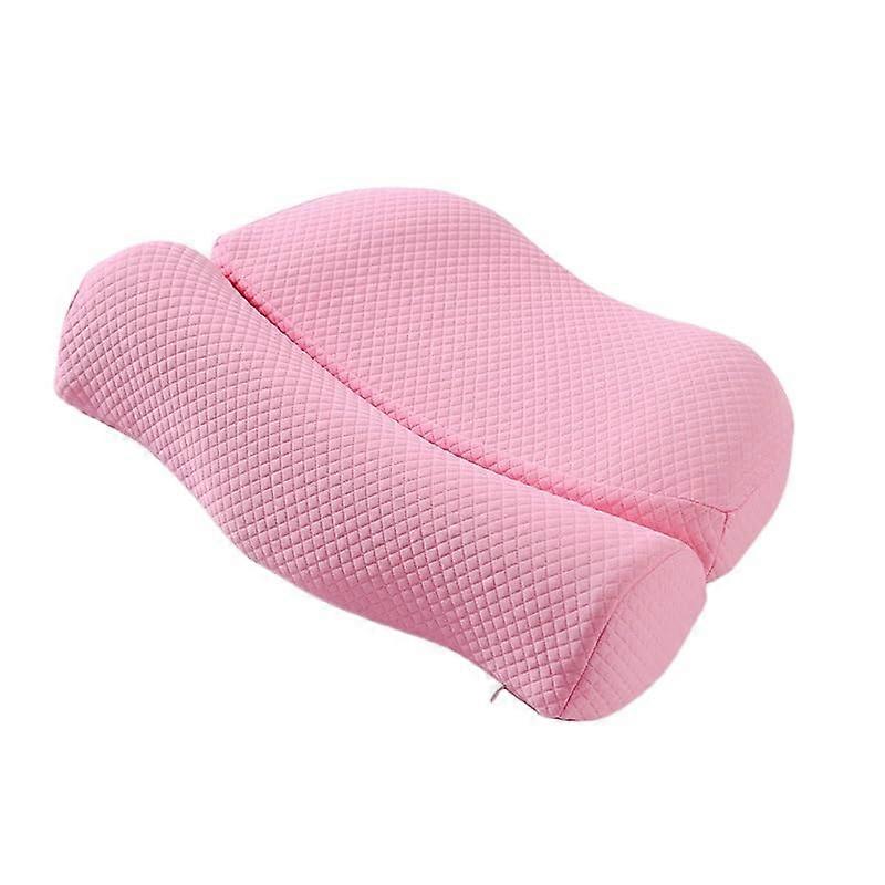 Orthopedic pillow, memory foam pillow for neck pain, neck support pillow, ergonomic head pillow, side sleeper pillow (Pink)