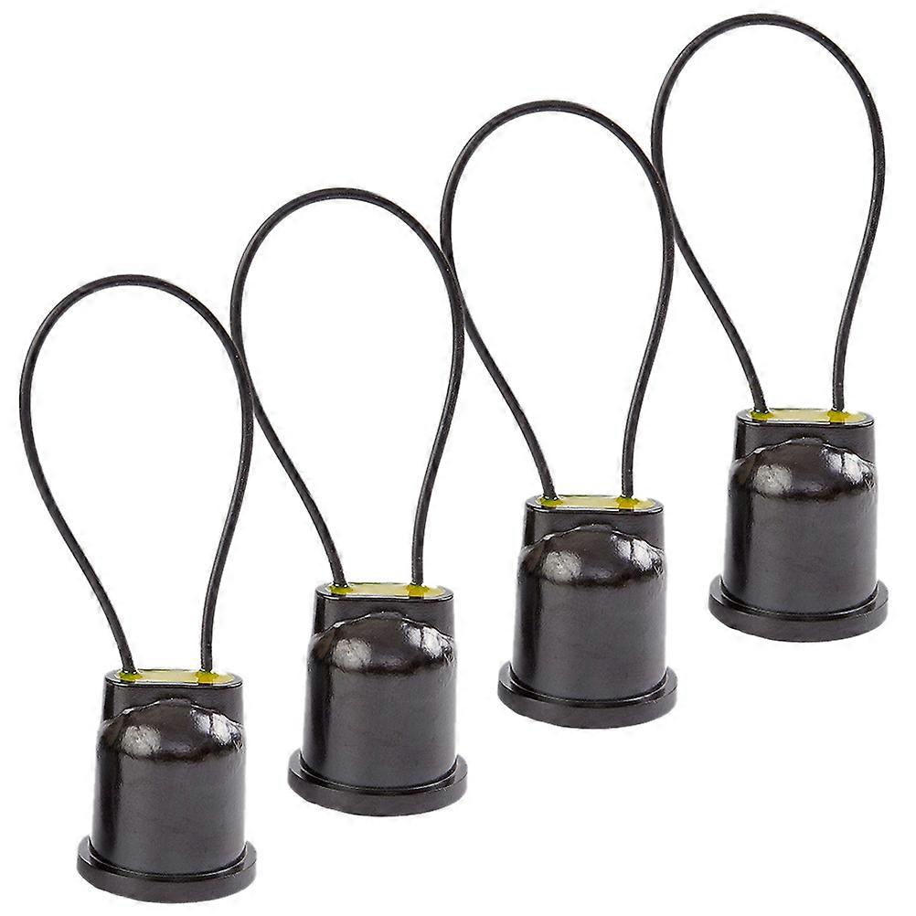 Round Lamp Socket Replacement Ideal For Various Lamps Applications Black Waterproof 4Pcs