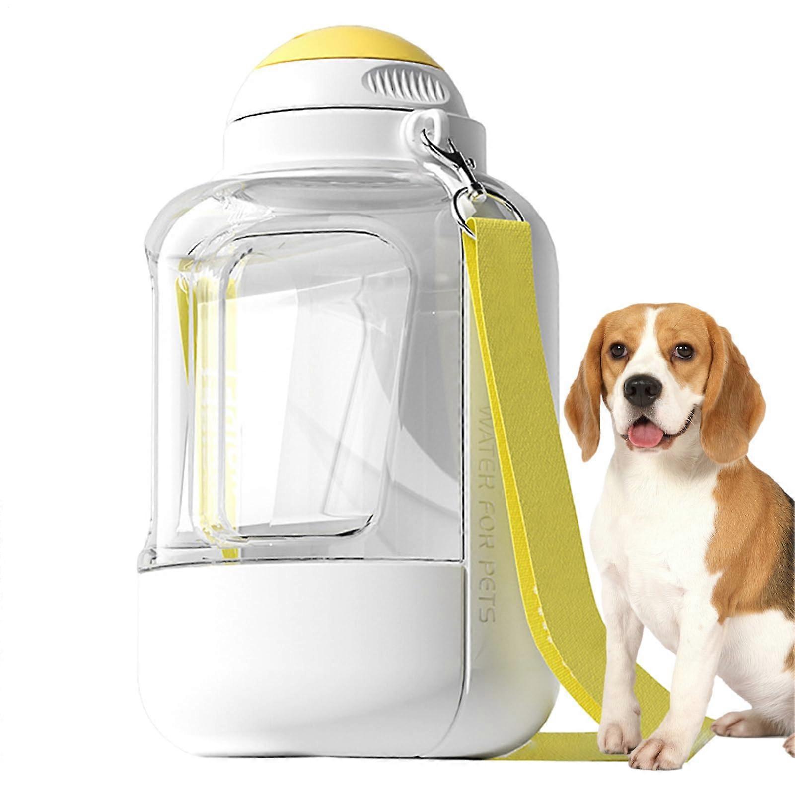 Dog Water Bottle – Leak-Proof Drinking Container with Reusable Bowl | Lightweight Portable Pet Hydration Tool in White