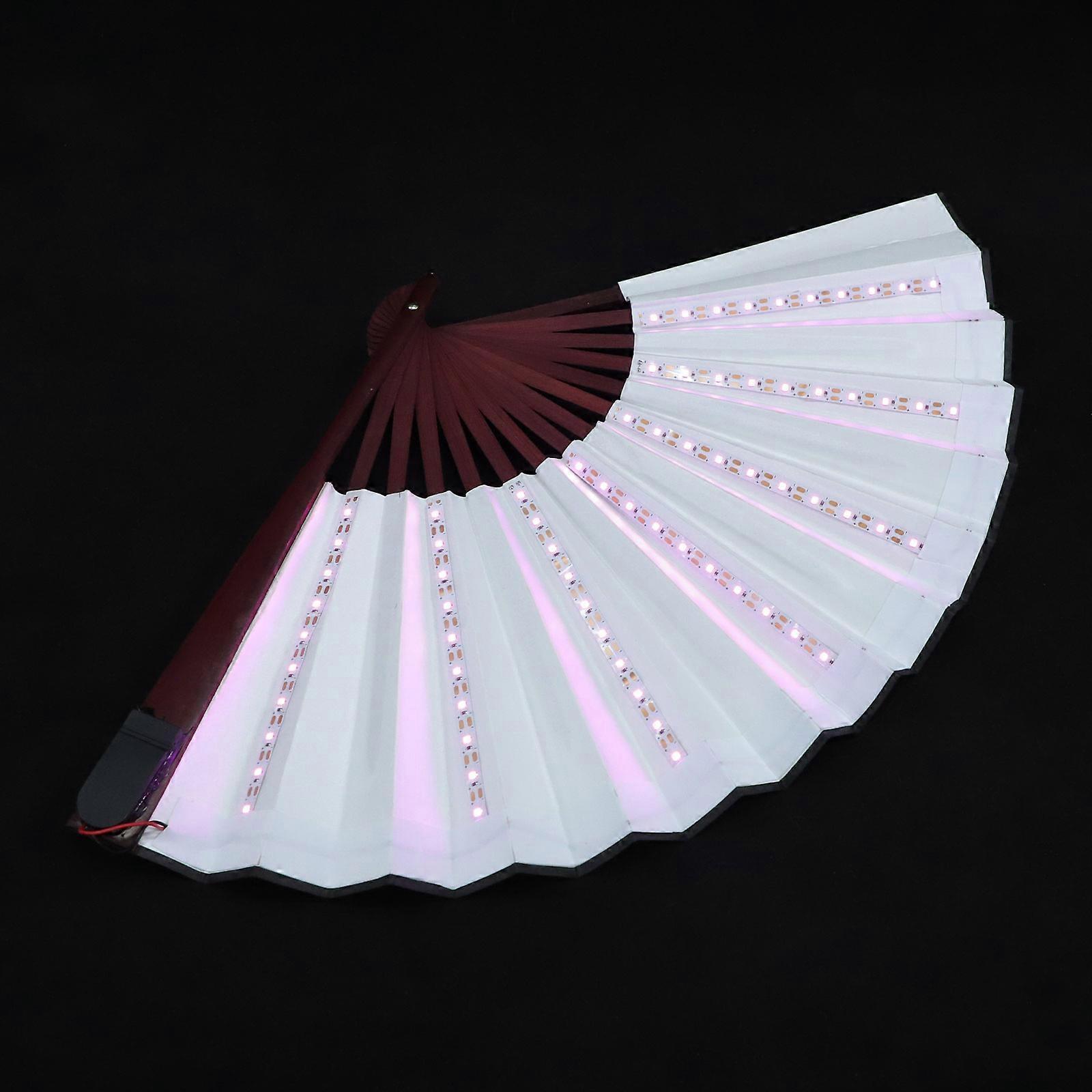 Creative Glowing Folding Fan for Stage Performances   LED Handheld Decor for Nightclubs, Parties & Events   Foldable Design with High Grade Material