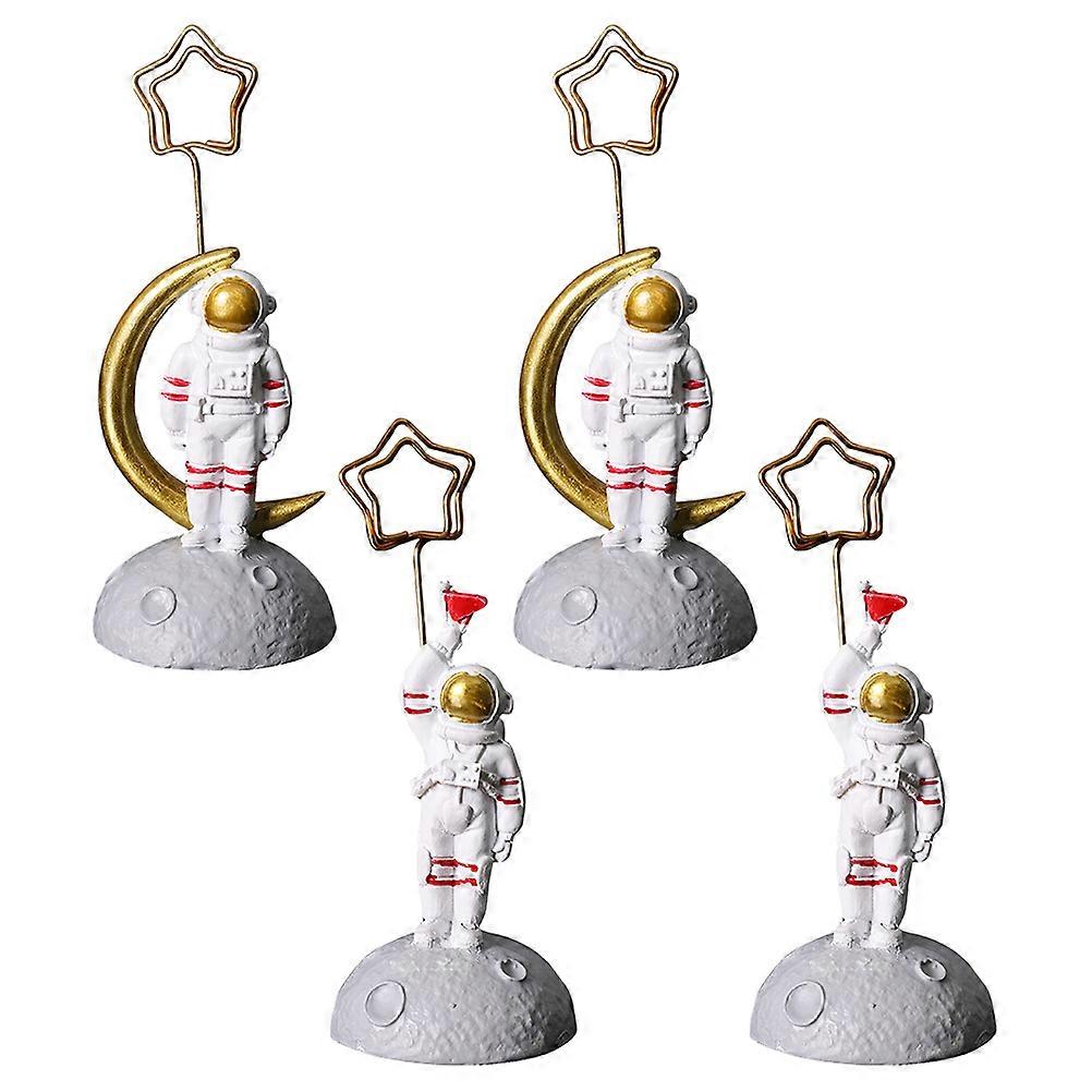 Scandinavian Style Astronaut Name Holder 4 Pcs Resin Material Ideal For Kids And Adults Giving