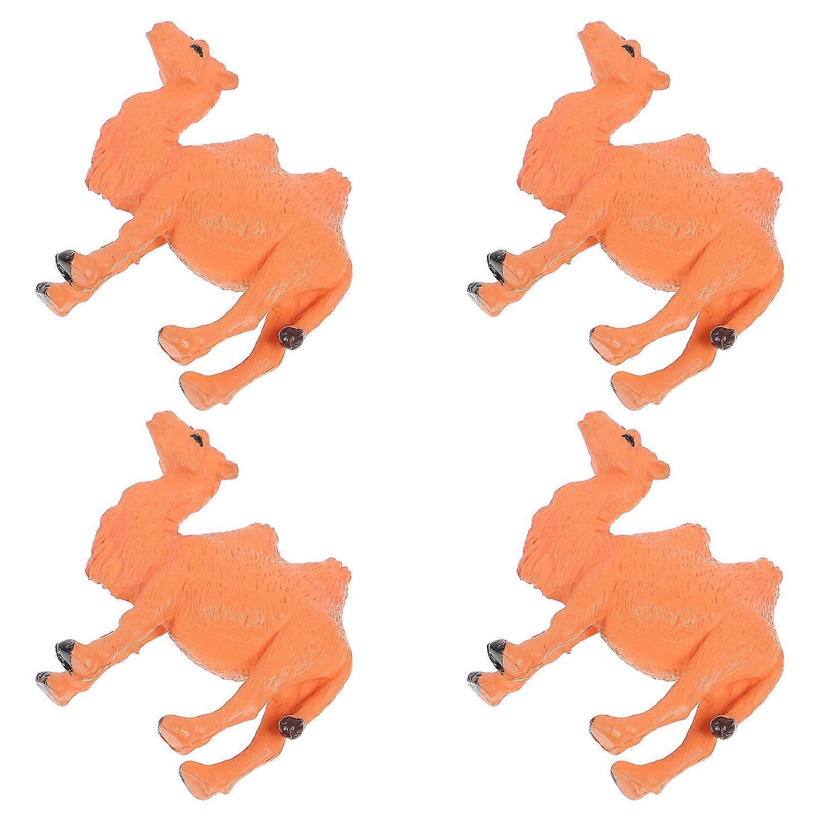 4PCS Miniature Camel Models PVC Figurine Animal Desktop Ornaments Kids Toy