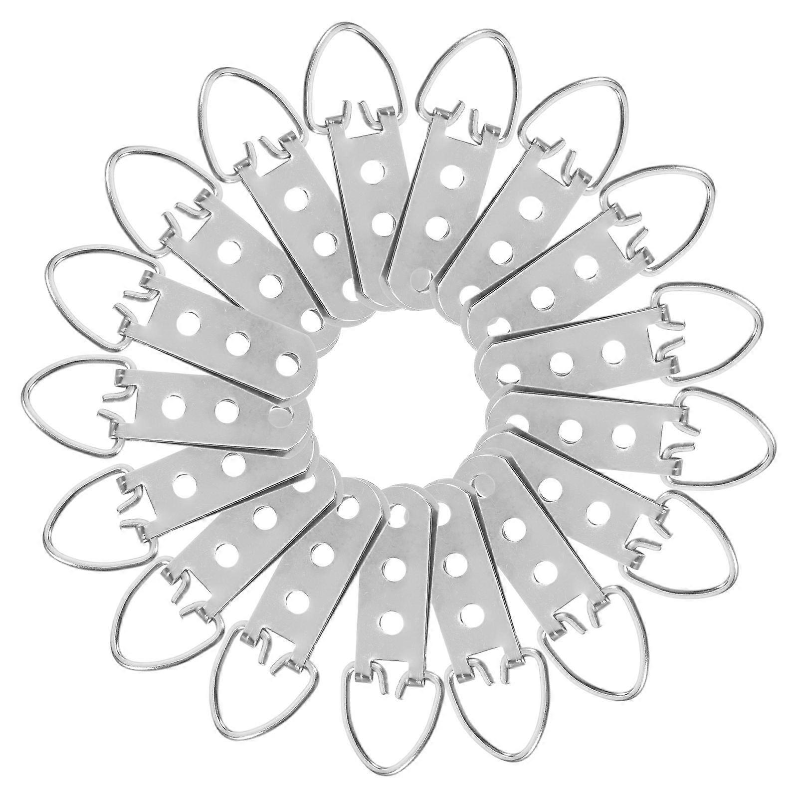 20pcs D Ring Picture Hangers with Screws Three Hole Hooks for Hanging Frames Wall Mounting Hardware