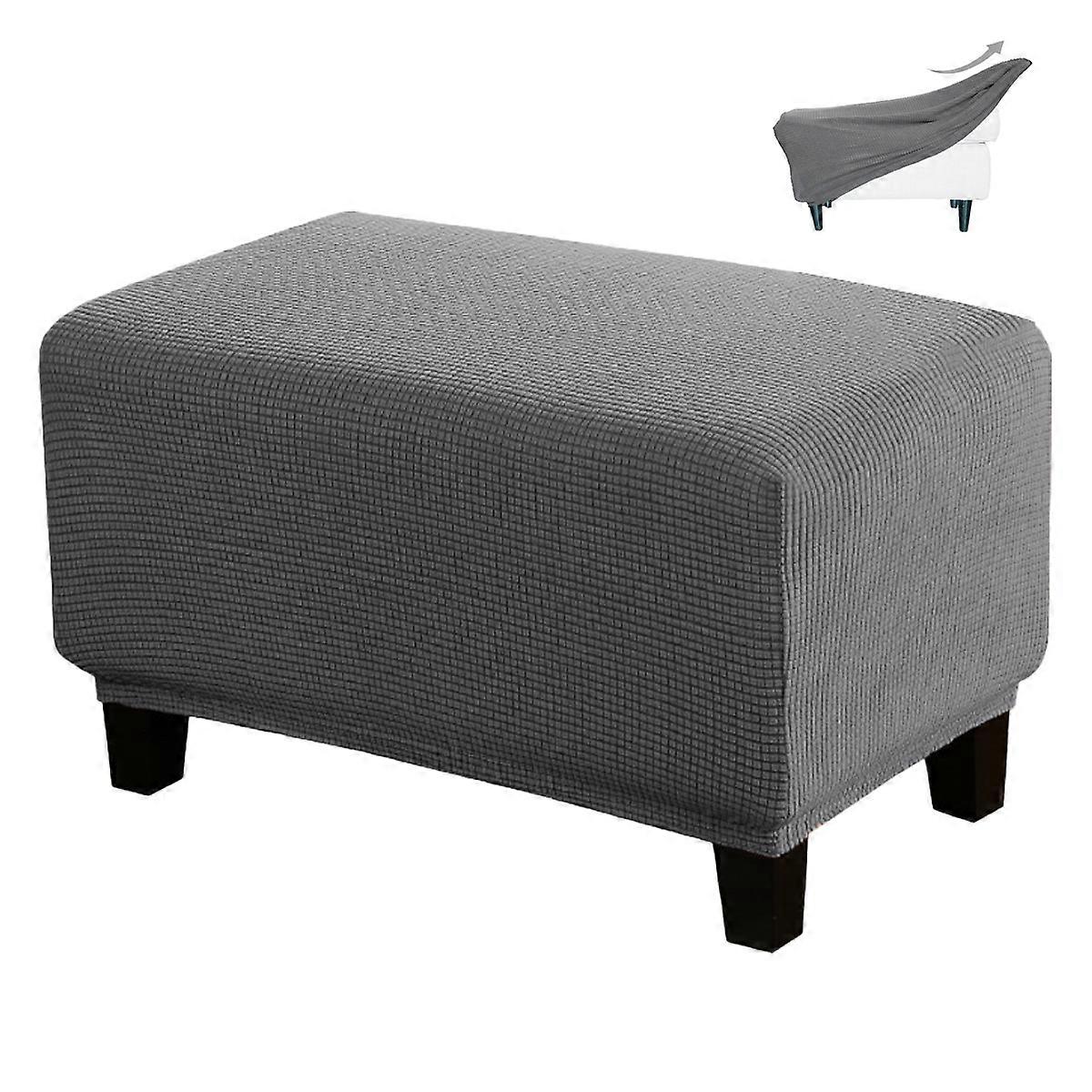 Sofa Ottoman Cover, Rectangular Stretch Ottoman Slipcovers, Footstool Cover
