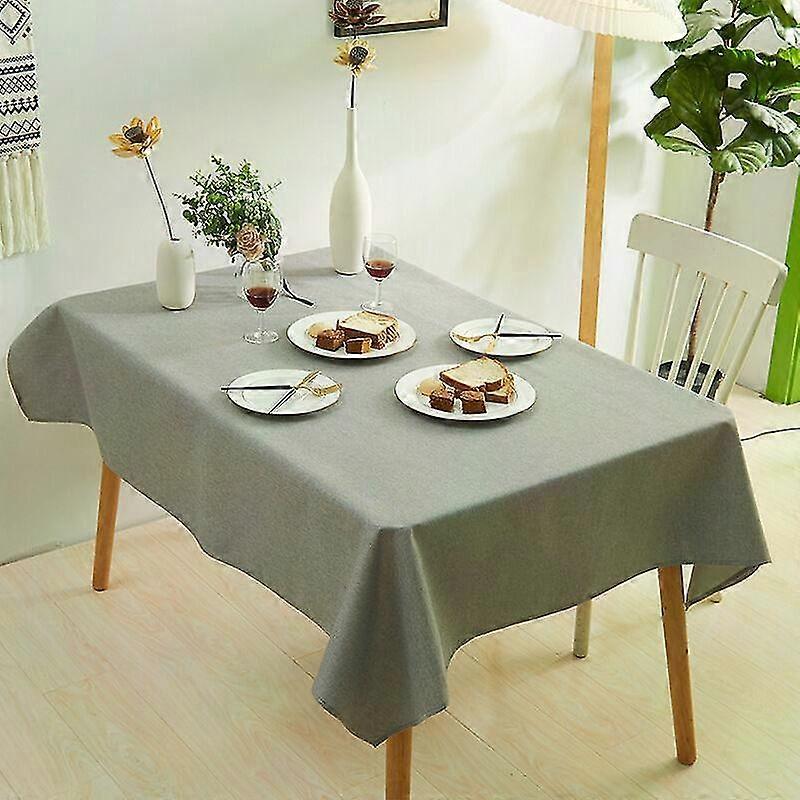 Stain Resistant Tablecloth, Water Repellent Rectangular Table Linen with Lotus Effect, Grey, 140x200cm