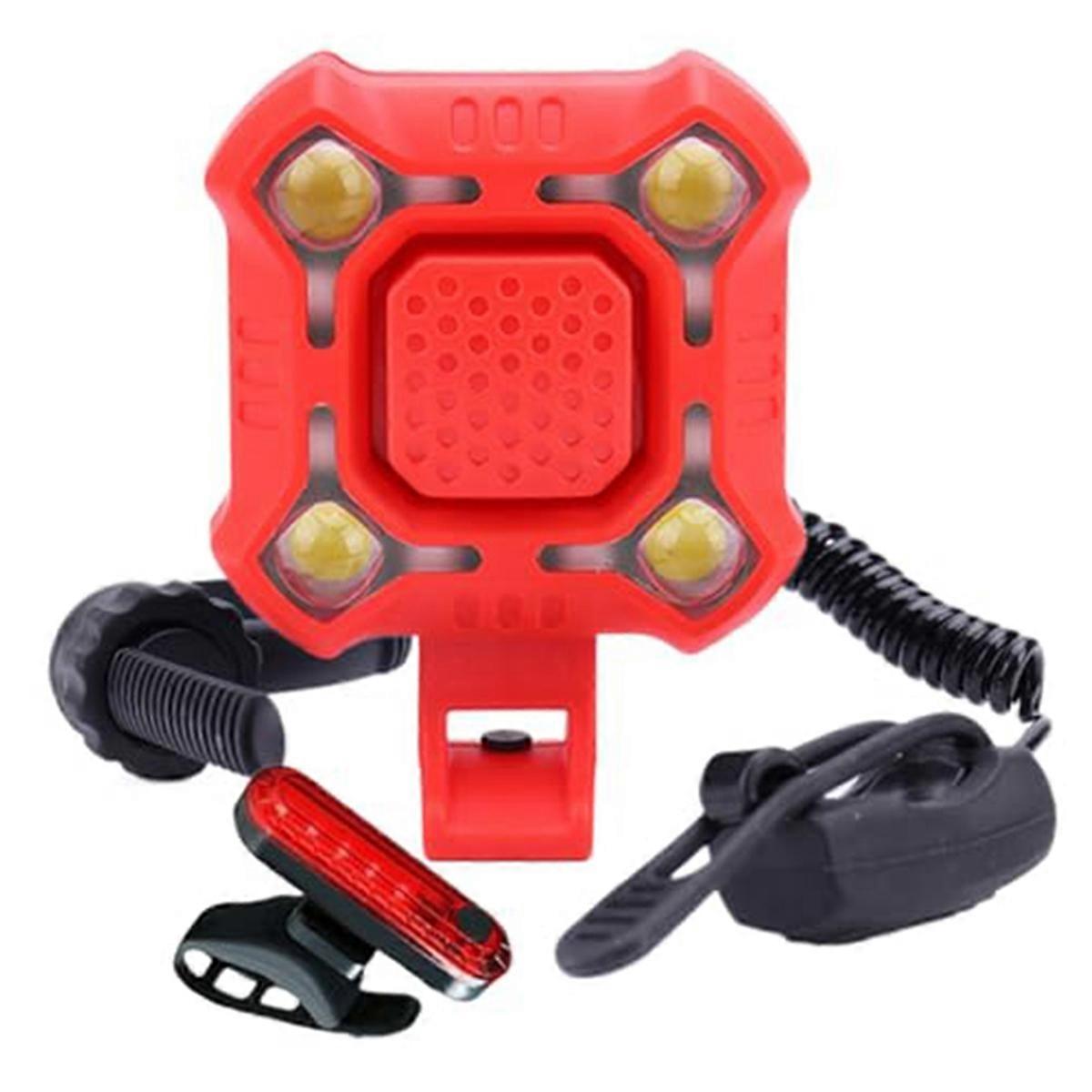 Bike Horn with Wide Range Floodlight,USB Rechargeable Red