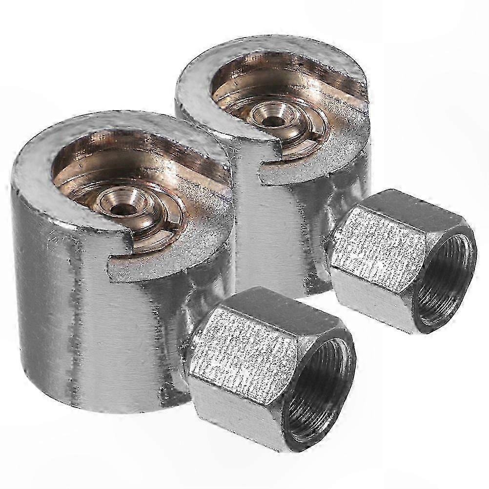 Metal Grease Coupler Set with Button Head, 2-Pack Lubrication Nozzle Replacement Fittings