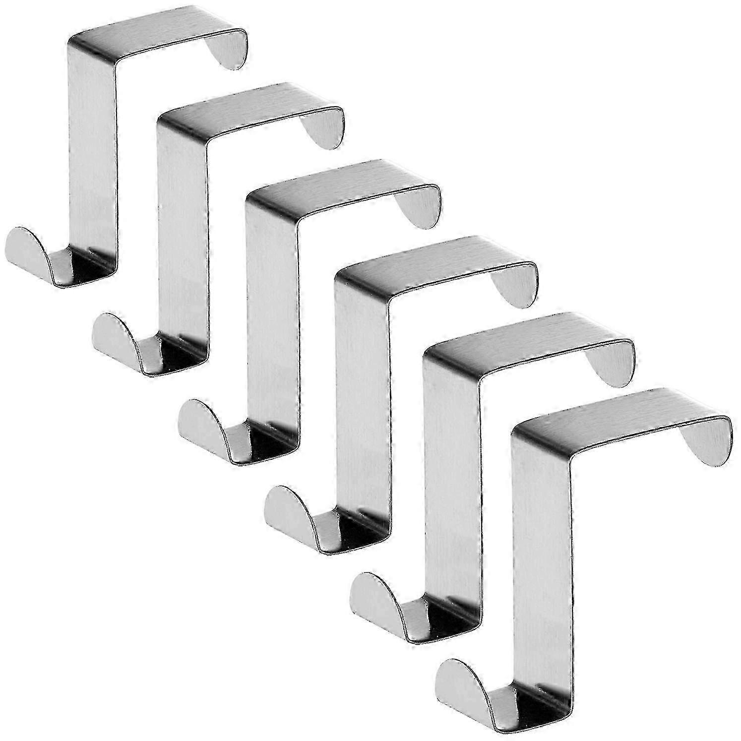 6-Pack αναστρέψιμοι γάντζοι πόρτας από ανοξείδωτο χάλυβα για τυποποιημένες πόρτες και ντουλάπες - Βαρέως τύπου κρεμαστή λύση χωρητικότητας 5kg