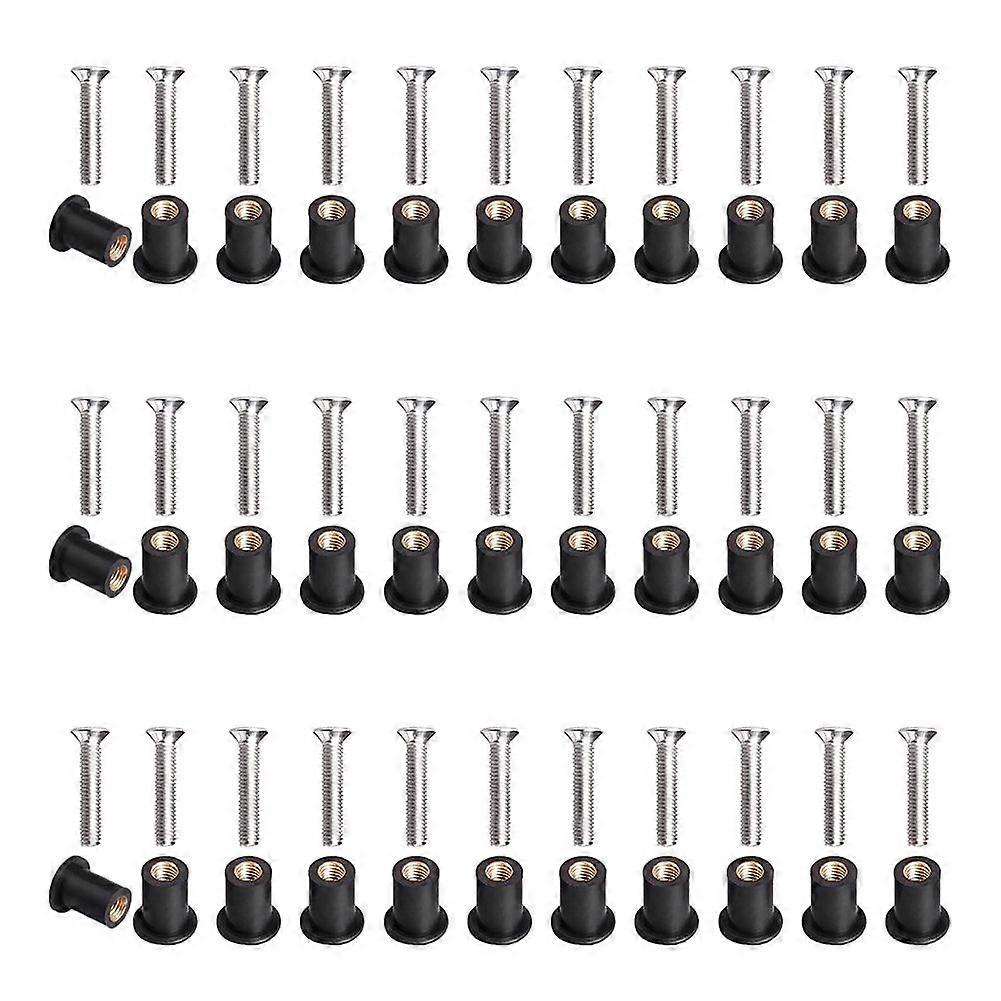 30 Pairs M5 Neoprene Well Nuts with Stainless Steel Crosshead Bolts Well Nuts Kit for Kayak Motorcy