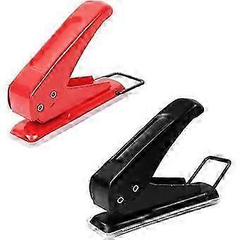 (Red and black) 2 pcs single hole punch hand punch 20 sheets punching capacity for craft paper