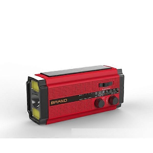Radio multi-bande portable radio solaire manivelle téléphone portable charge radio (rouge). Radio d’urgence