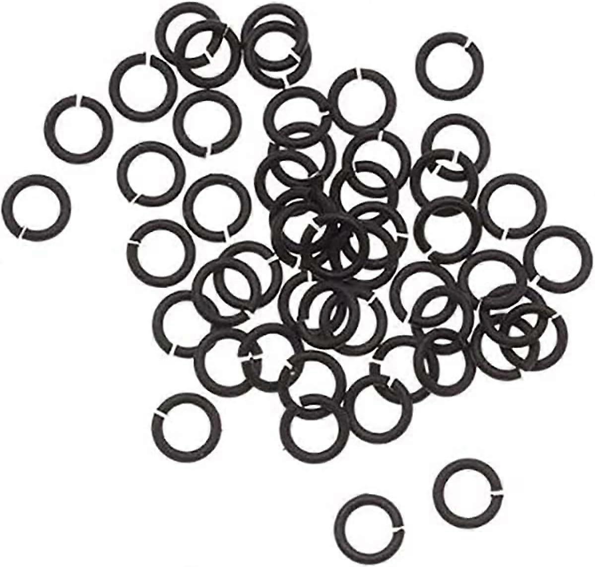 100pcs Black Strong No Fade 304 Stainless Steel Open Split Jump Rings Connector