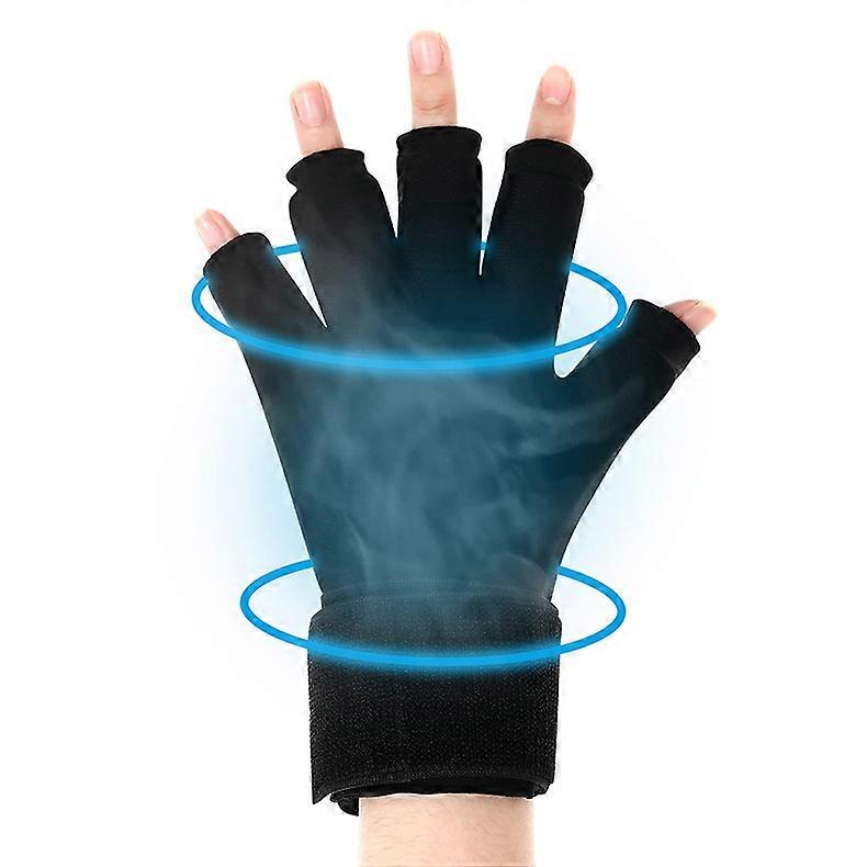 A single Finger Arthritis Compression Hand Ice Pack Gloves for Pain Relief, Adjustable