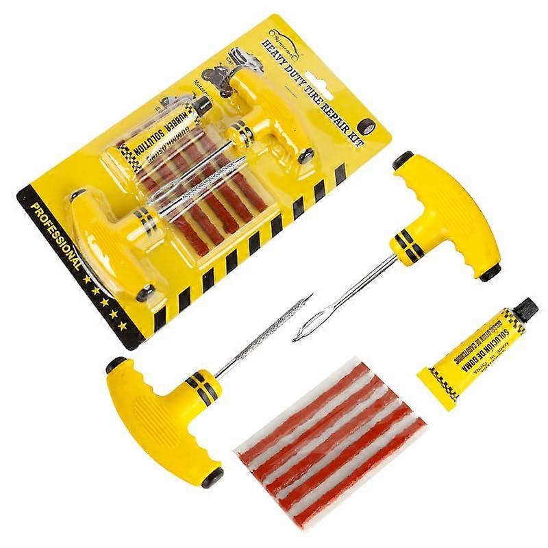 Tire Kit For Cars And Motorcycles, Portable Patch And Plug Set, Emergency Puncture Tool, Compatible With Cars