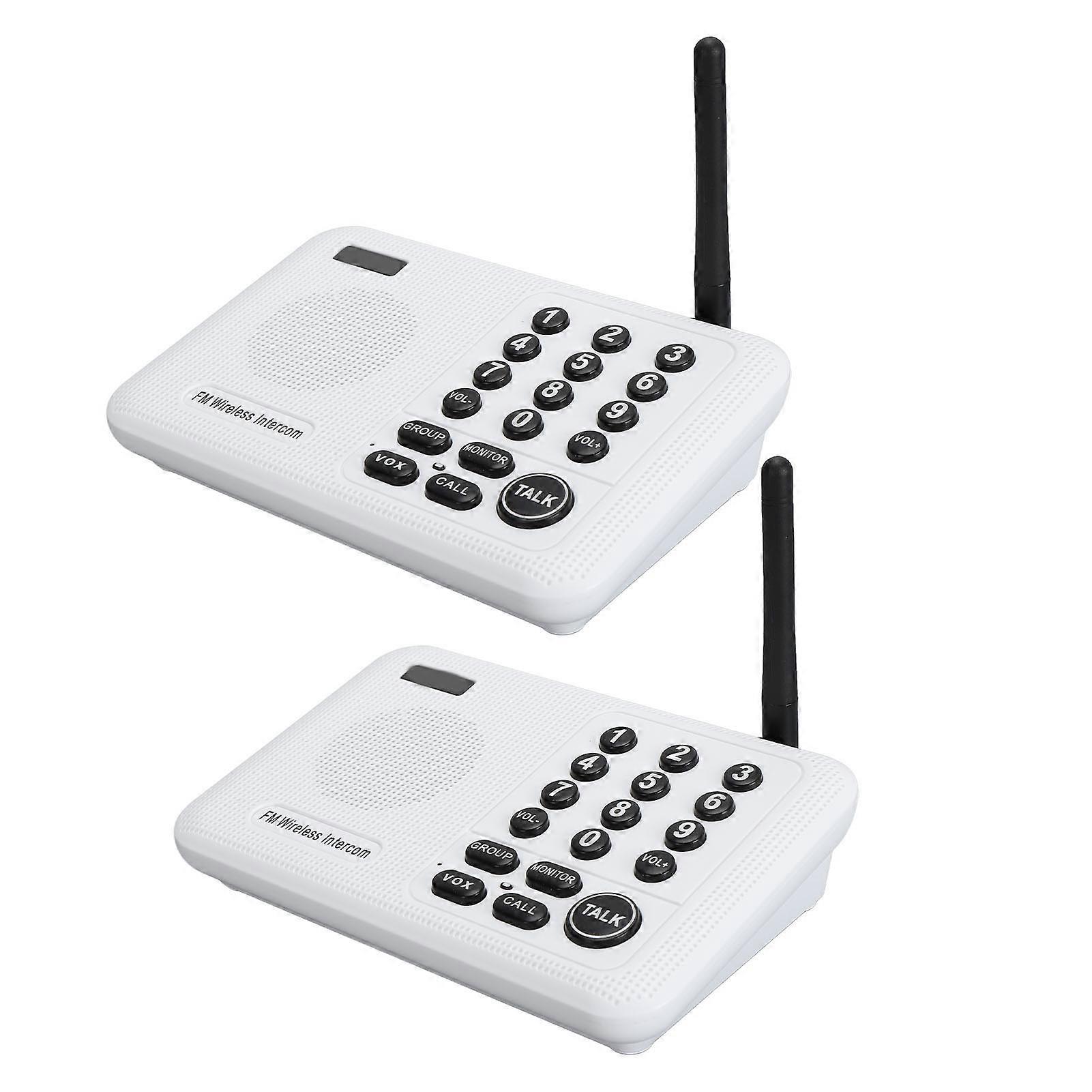 Wireless Intercom System 3280ft Range 10 Channel White EU Plug