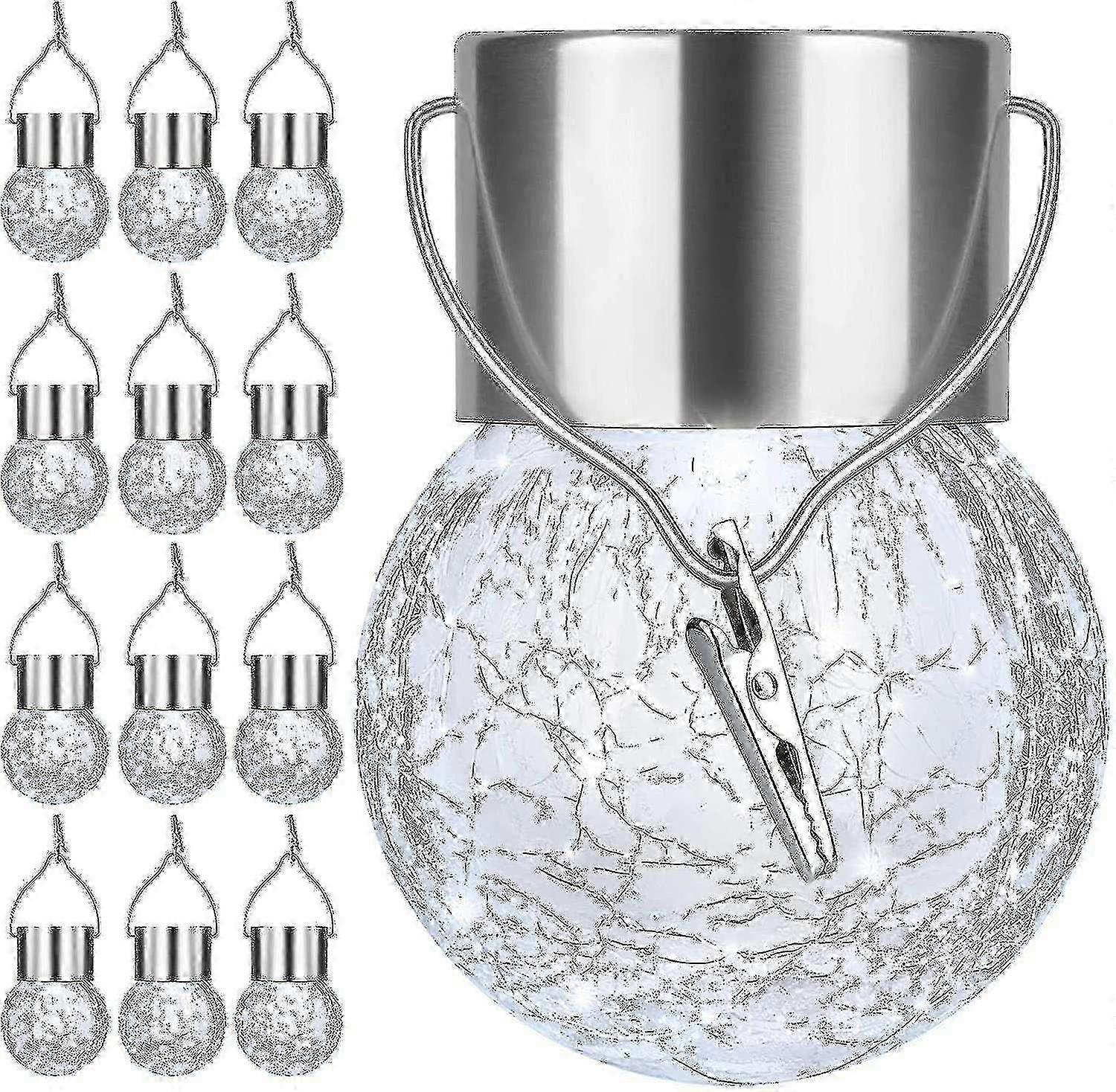 12Pcs LED Solar Colorful Decorative Ball Light