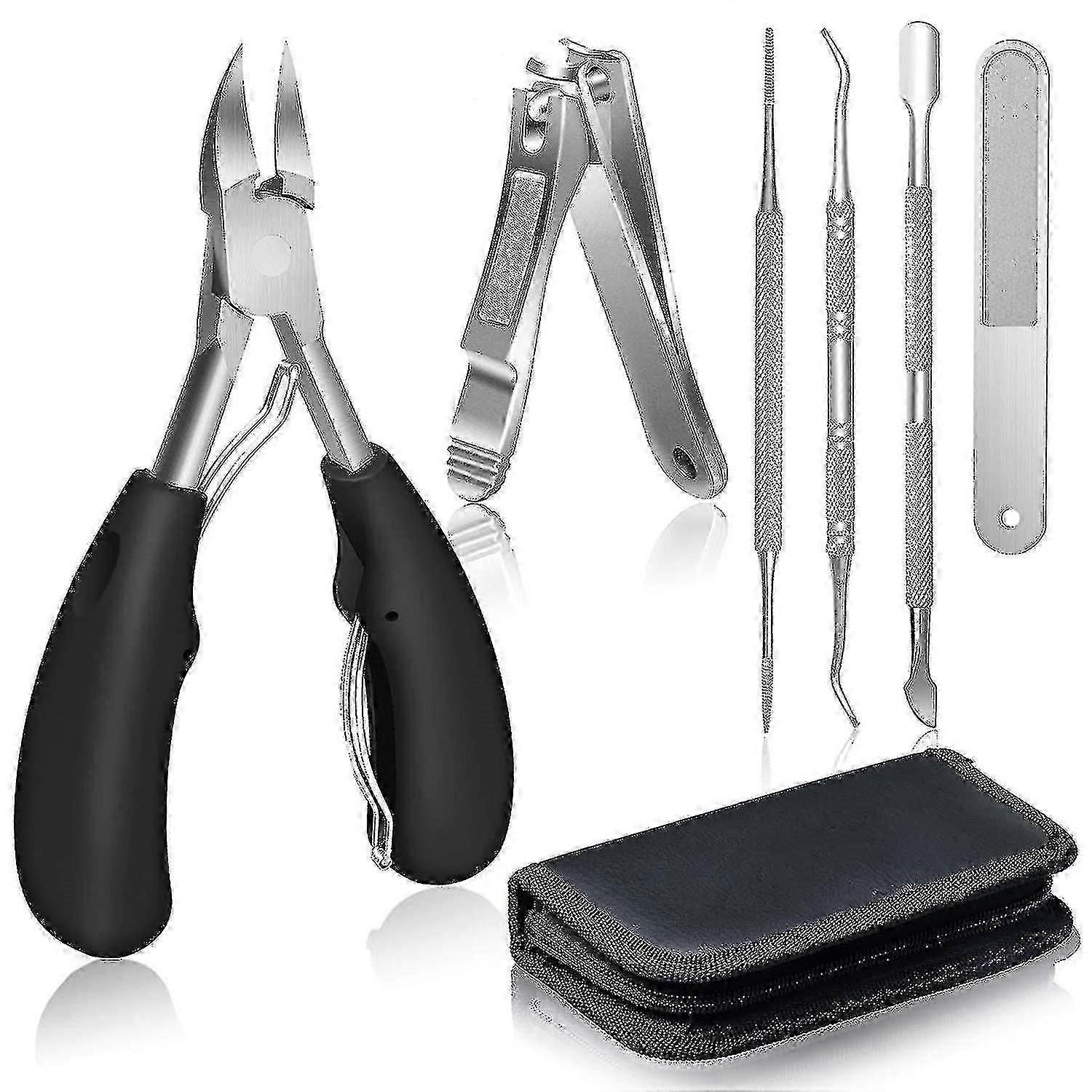 高齢者向けの厚い爪と陥入爪用の足の爪切り - ステンレススチール製のソフトグリップ爪切りと爪やすり付き