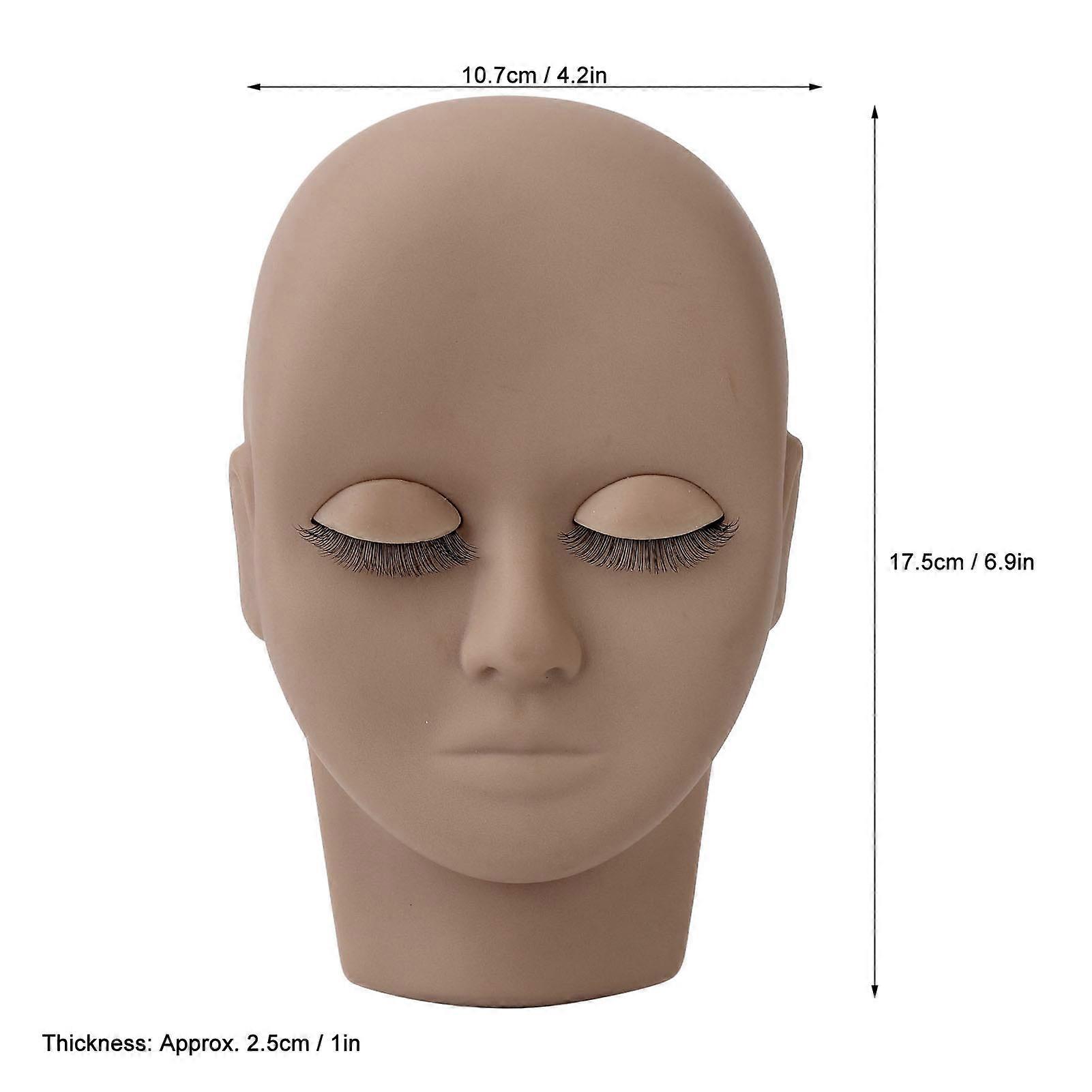 Eyelash Mannequin Head 17.5x10.7cm Double Layer Dark Brown