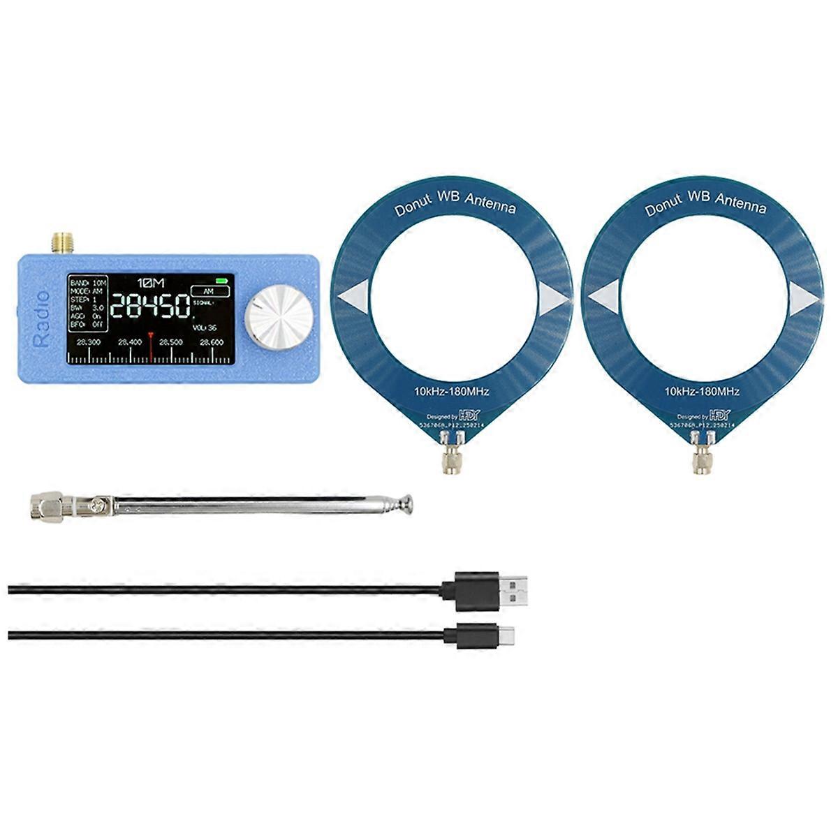 SI4732 Portable Mini Radio Receiver 10Khz-180Mhz AM FM Radio HF SW MW VHF with 3 PCS Antenna Mini Pocket Radio