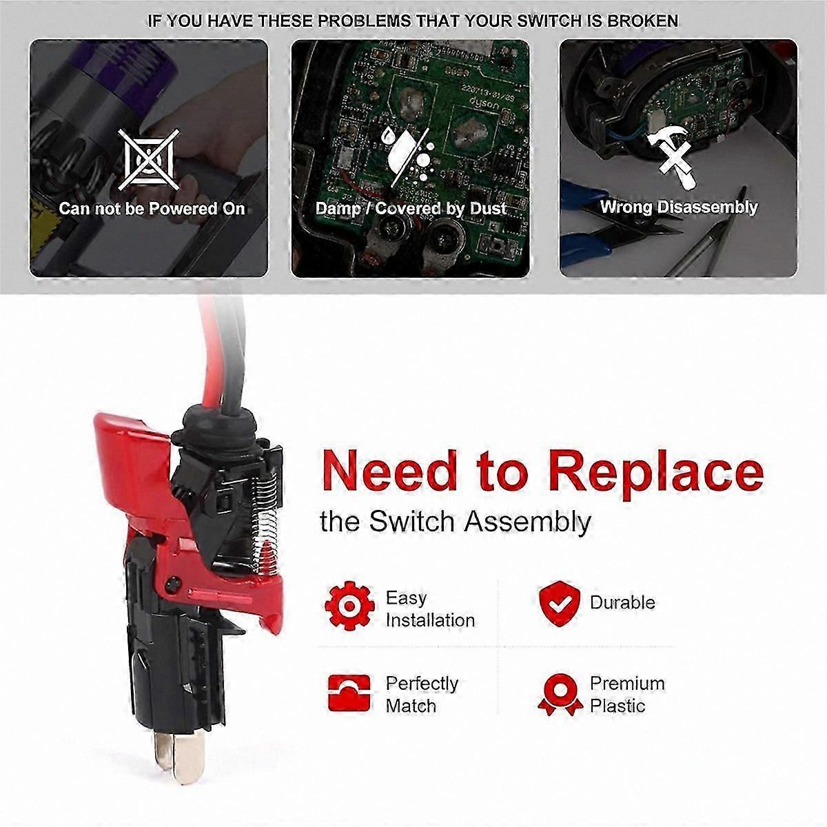 Upgraded Trigger Switch Assembly for V10 SV12 Vacuum Cleaner, Replacement Power Button Component