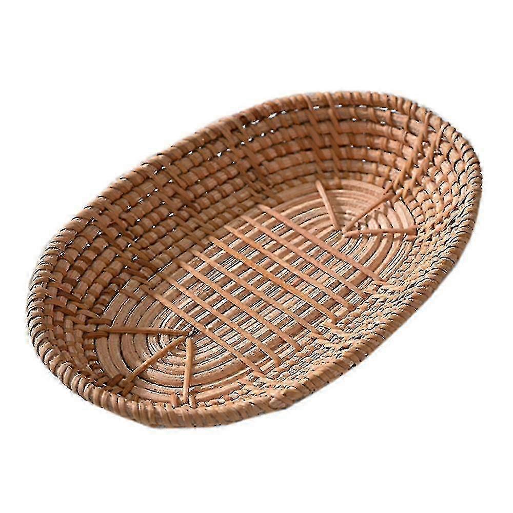 Woven storage basket rattan bread basket suitable for home desk snacks sundries