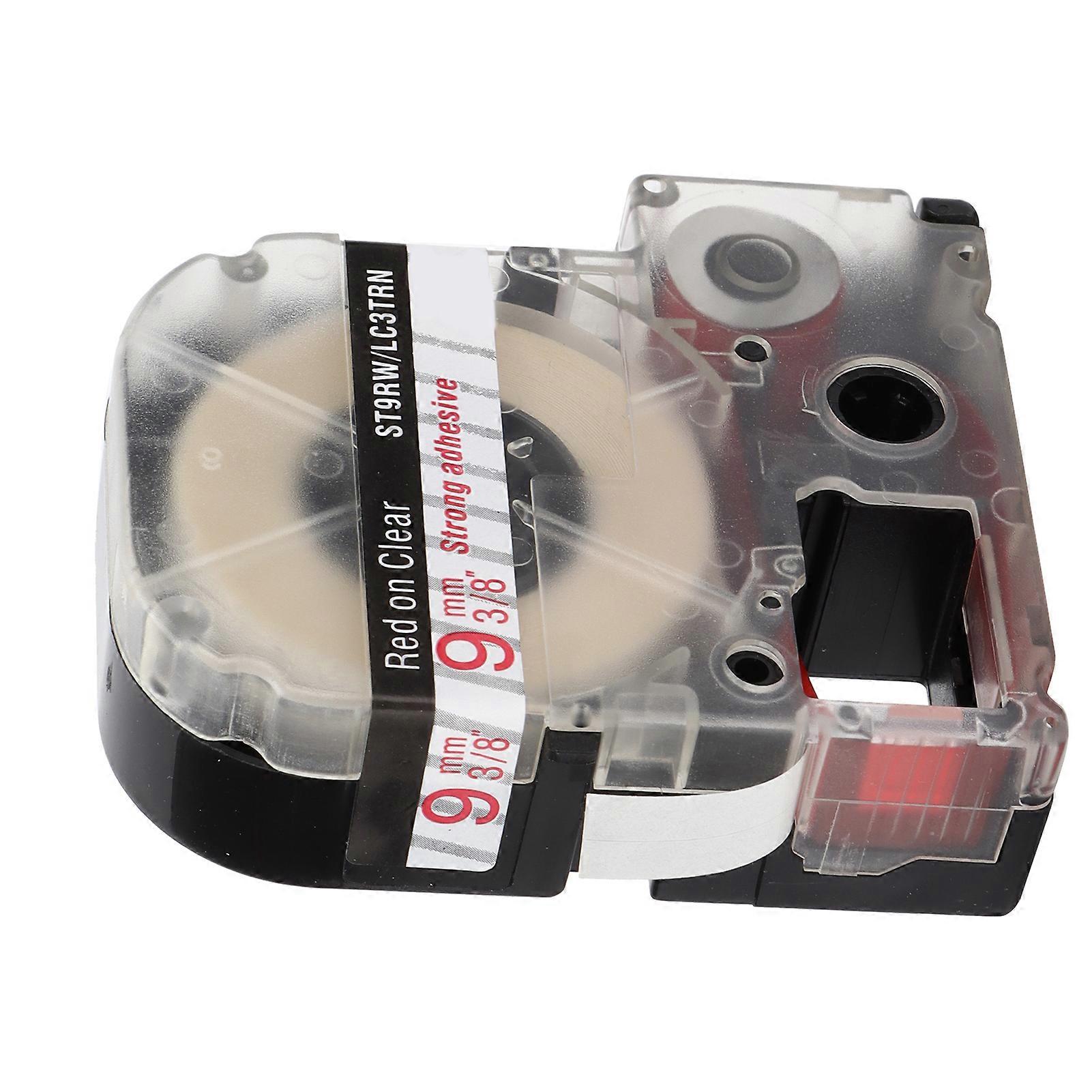 Abrasion-Resistant Red on Transparent Label Tape 9mm x 8m SR230C