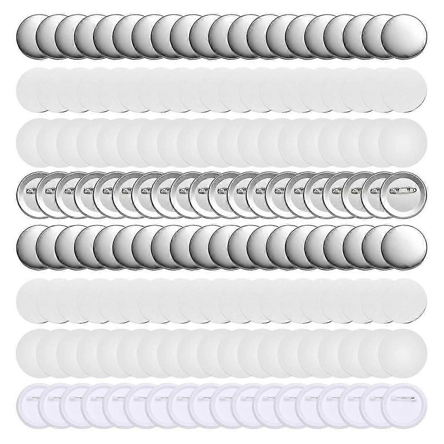 Blank Button Badge Parts,2.25 Inch Button Maker Supplies Pin Back Button Parts for Button Machine (2.25 Inch-Set of 200)