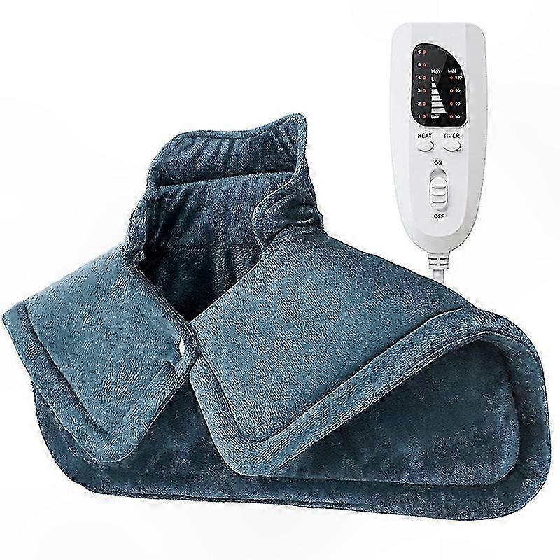 Weighted Heating Pad for Neck and Shoulders, 6 Heat Levels, 4 Timer Options, Auto Shut-Off, Pain Relief Solution for Adults