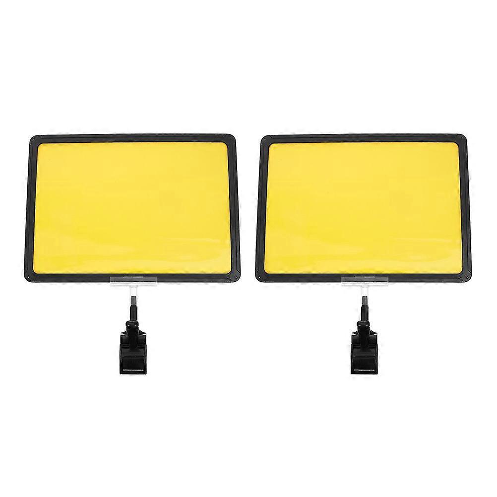2Pcs Price Label Holders with Clips A4 Sign Holder Rotating Reuse Sign Price Tags