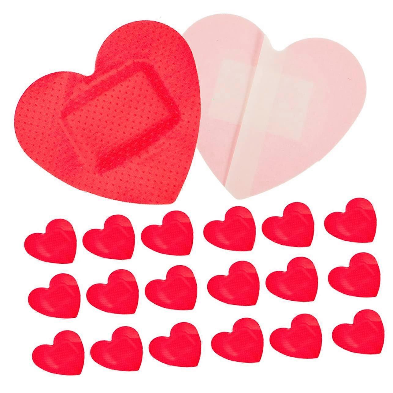 Heart Shaped Wound Bandages 100 Count Self Adhesive Breathable Skin Friendly Wound Care Patches For Bleeding Protection