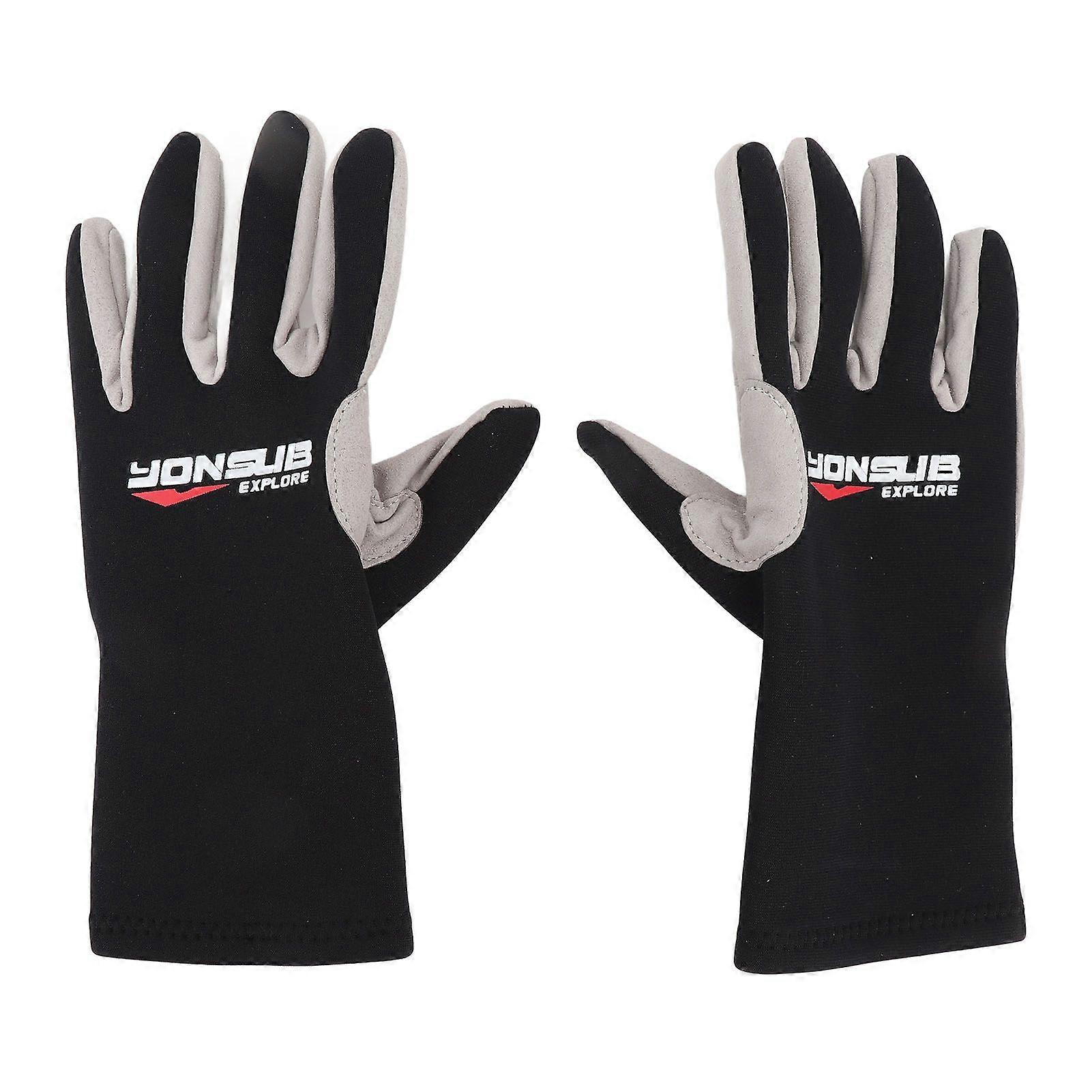 1 Pair Water Gloves 2mm Neoprene 5 Finger Warm Dive Gloves for Snorkeling Scuba Diving Surfing Kayaking Rafting XL