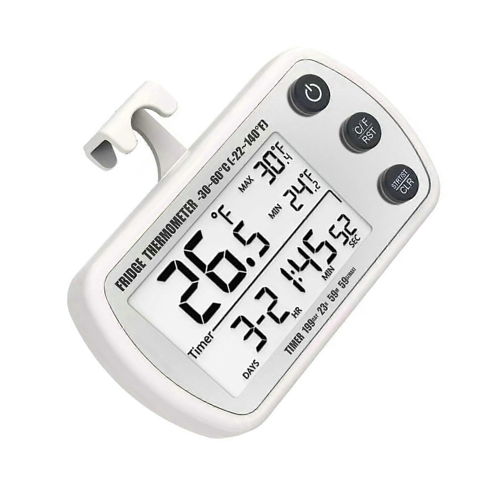 Fridge Temperature Monitor With Large Display Temperature Gauges For Home Kitchen And Food Storage Fan Sensors