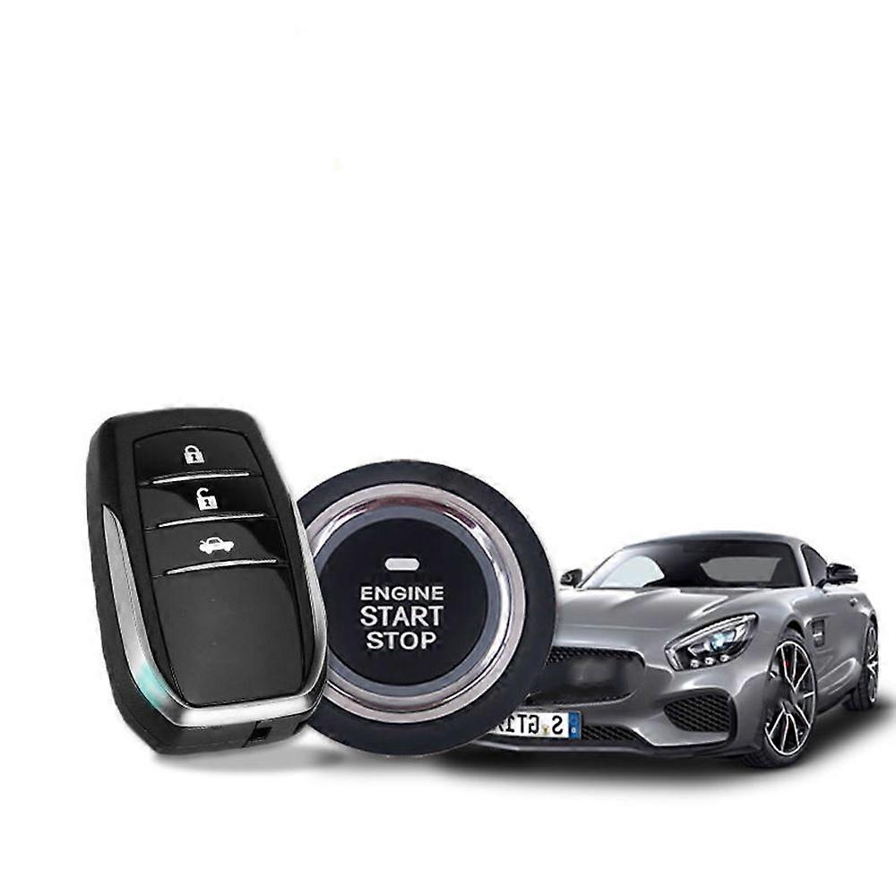 One button start system for cars with 12V alarm and PKE