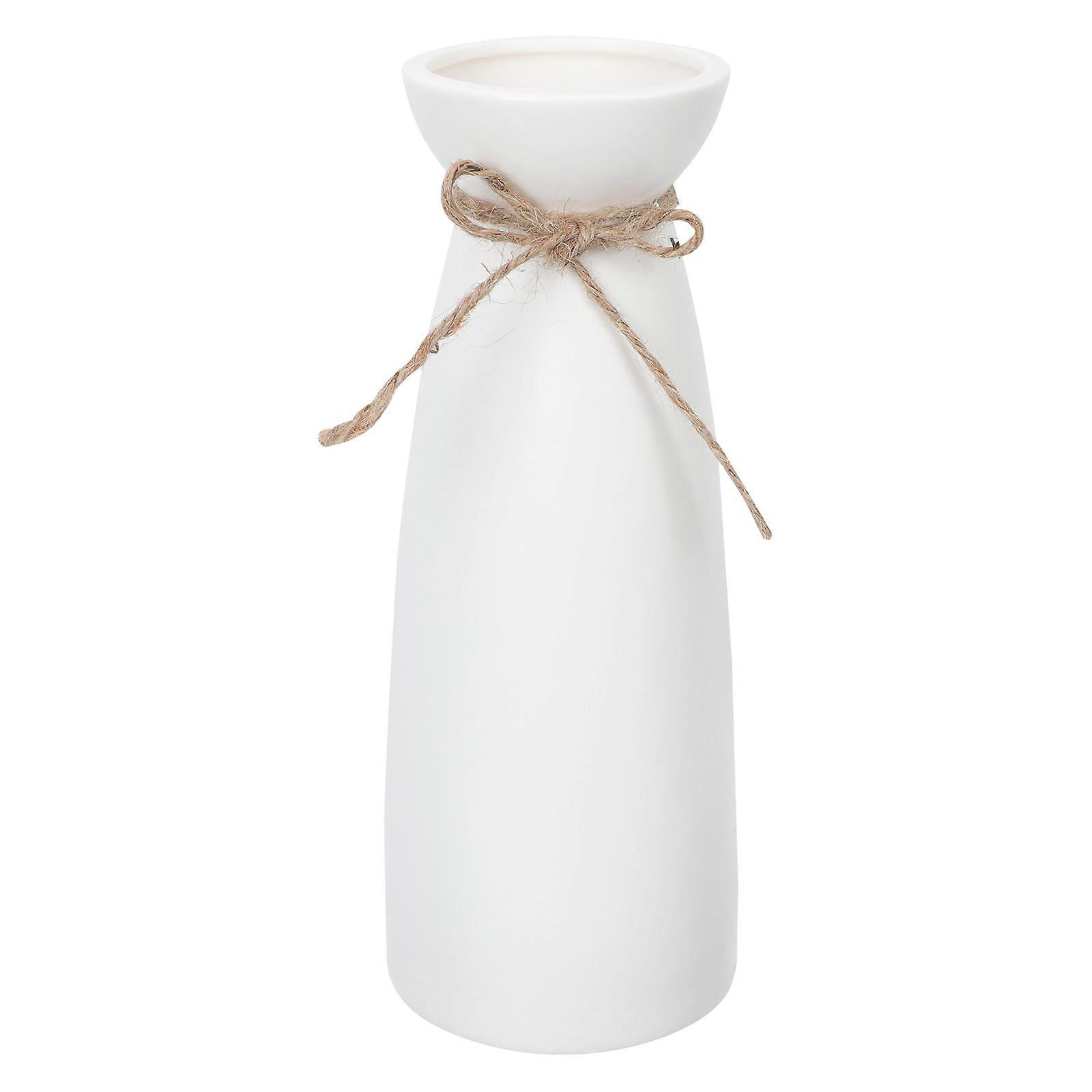 White Ceramic Vase Flower Arrangement Container for Decorative Use 2Pcs