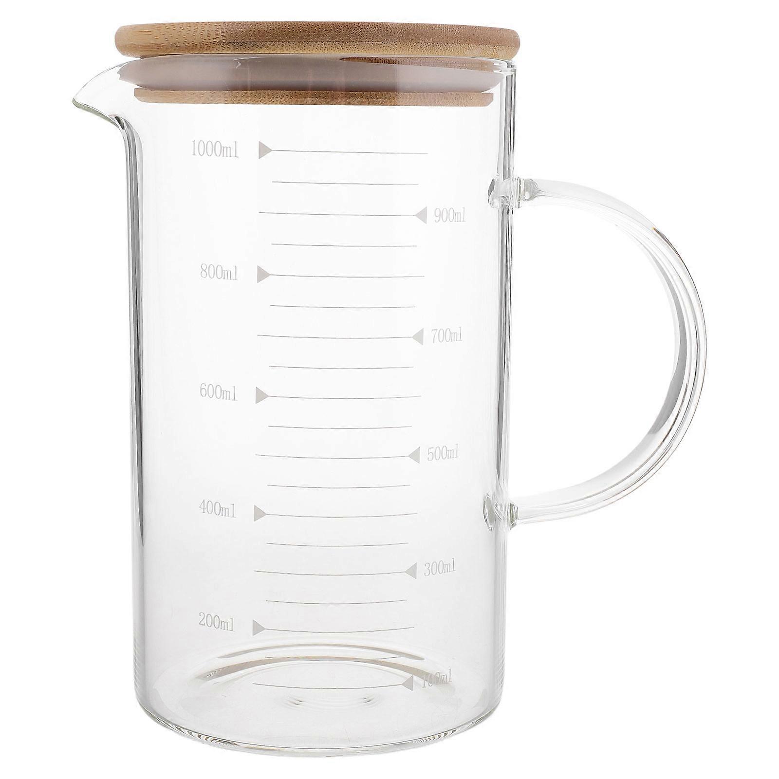 Glass Measuring Cup with Lid for Accurate Liquid Measurement 1000 Ml