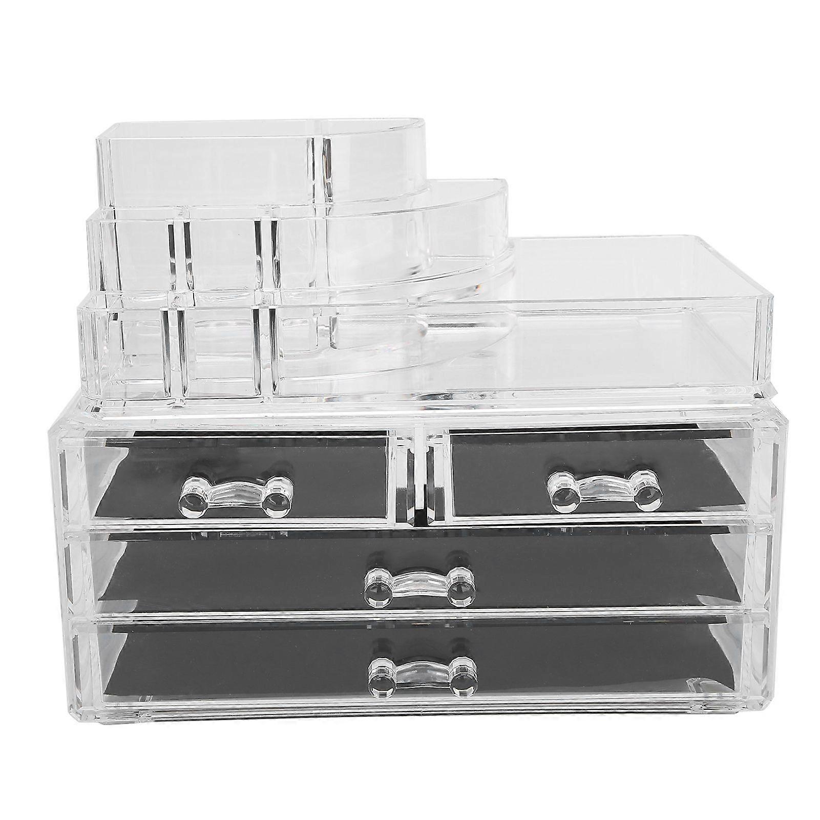 Multifunctional Makeup Storage Box Container Jewelry Small Item Organizer Transparent Box