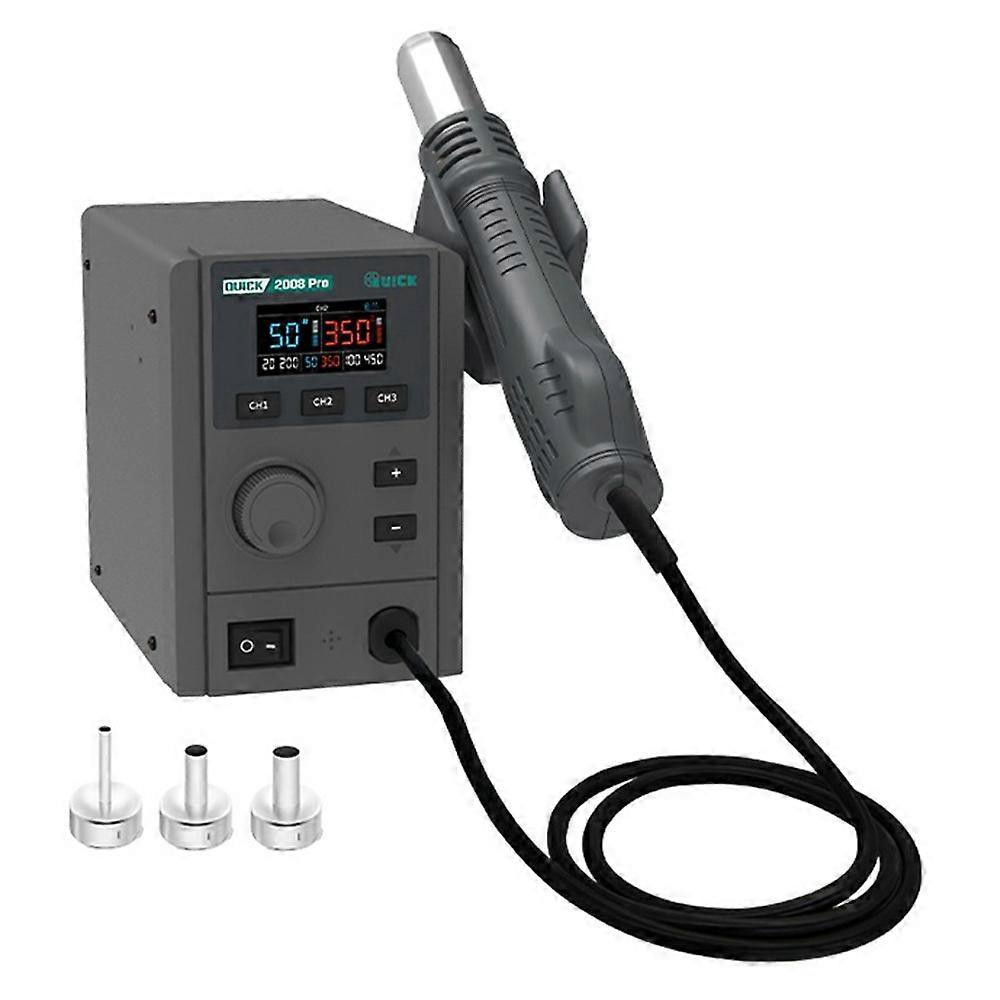 TKdaddy QUICK 2008 Pro Hot Air Gun Desoldering Rework Station Temperature Control LCD Display Desoldering Station UK Plug