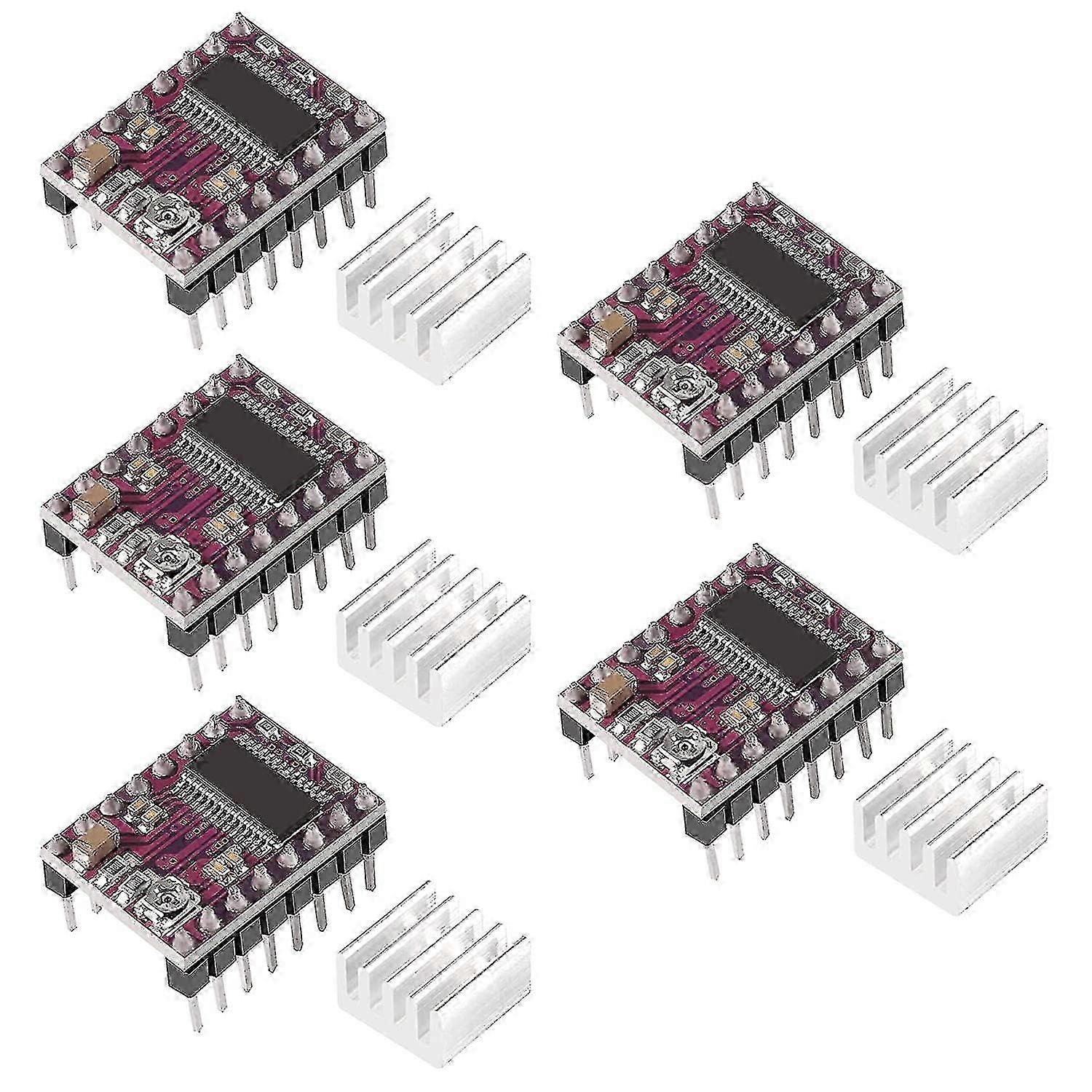 5pcs Drv8825 Stepper Motor Driver Module With Heat Sink For 3d Printer Rrerap Ramps 1.4 A4988 Stepstick