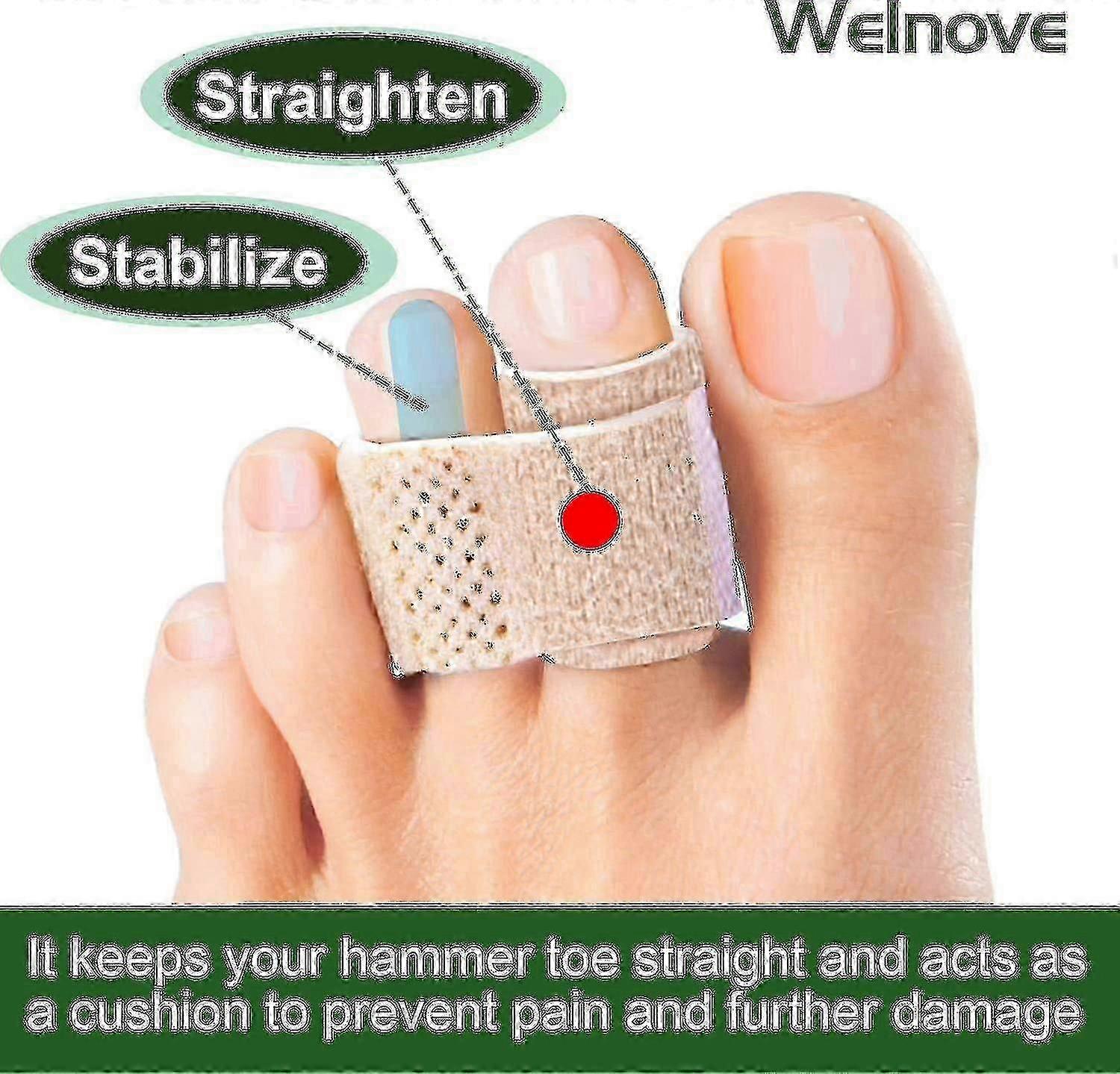 6-Pack Hammer Toe Straighteners for Correcting Hammer, Broken, Crooked & Overlapping Toes