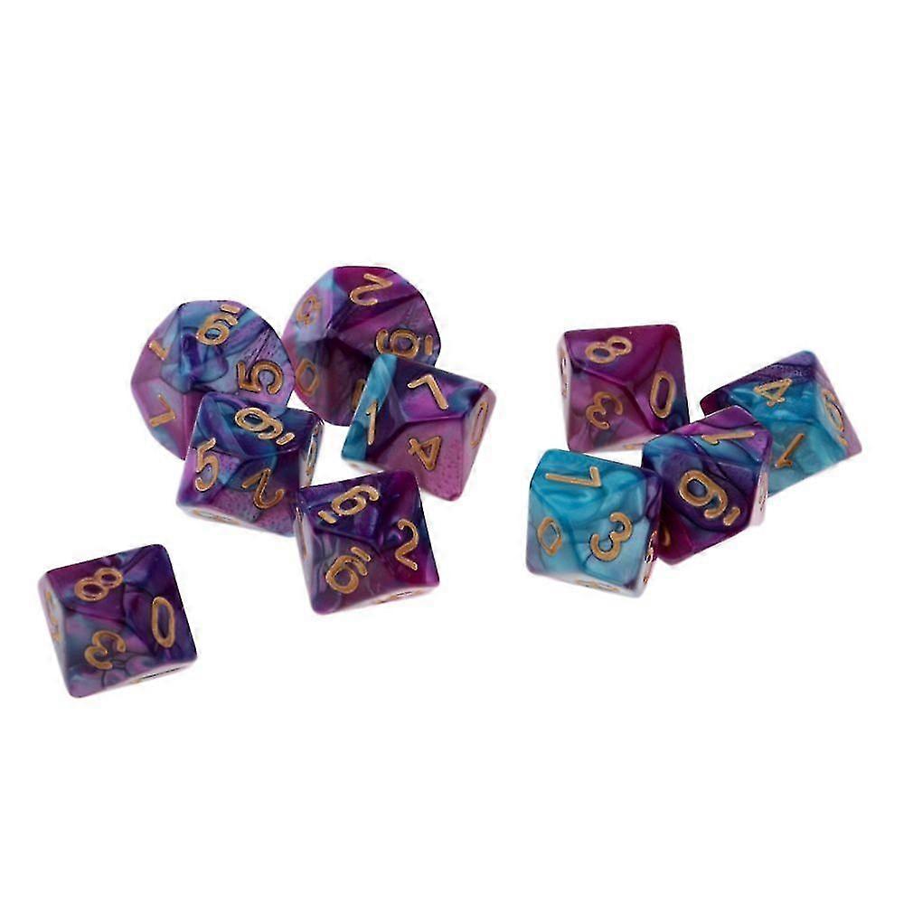 10x Gaming Dice 16 Dice 16mm Dice For Board Games / Math Education Purple And Blue