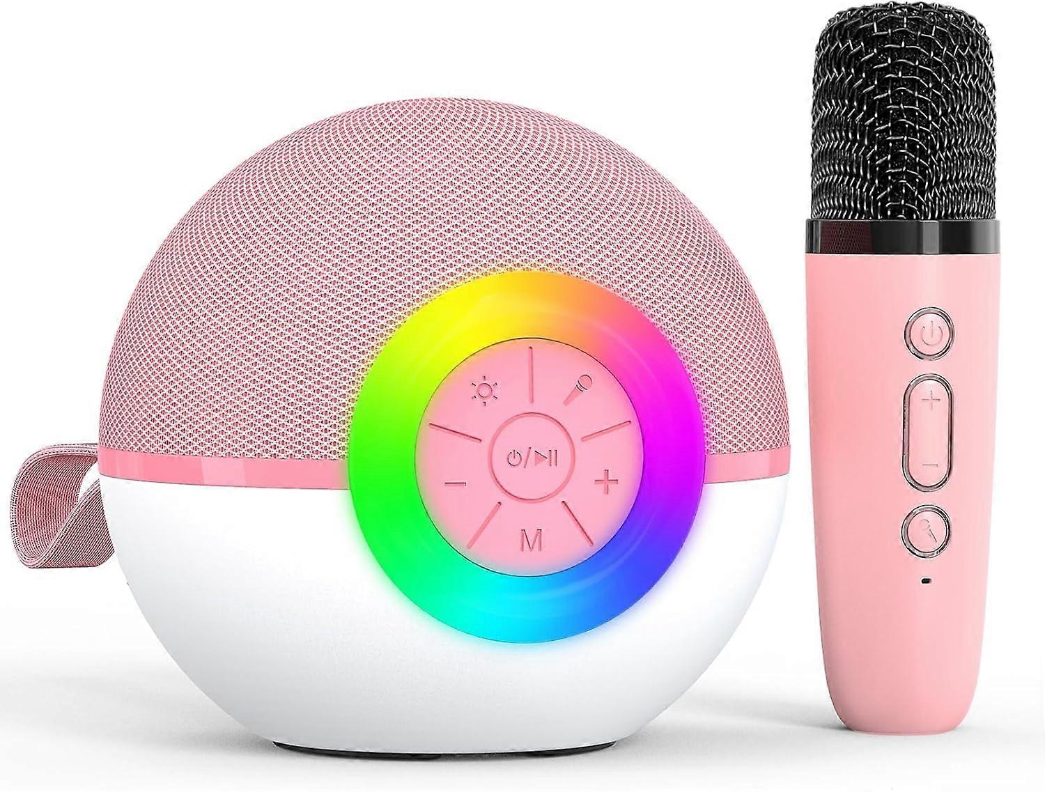 Bluetooth Karaoke Microphone for Kids & Adults, Portable Speaker with 2 Wireless Mics, Gift for Ages 3-12+
