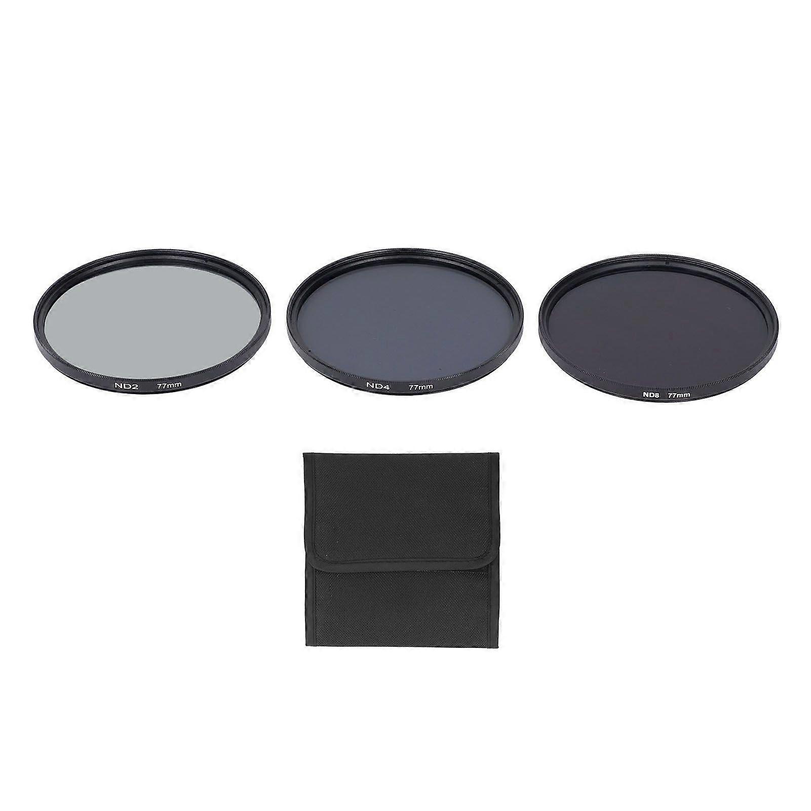 ND Filters Set HD Multi Layer Coating Anti Overexposure Anti Scattered Light Anti Scratch ND2 ND4 ND8 Filters for Shooting Accessory 77mm