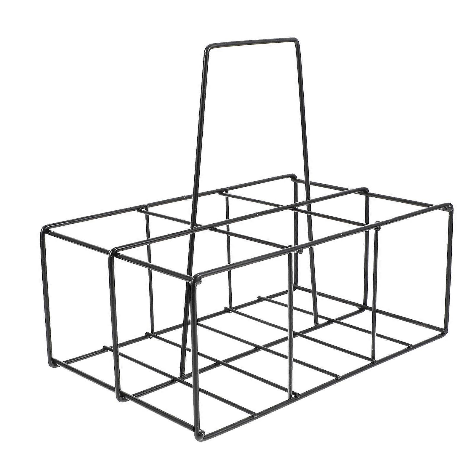Iron Bottle Holder for Storage Black Multi-Slot Rack