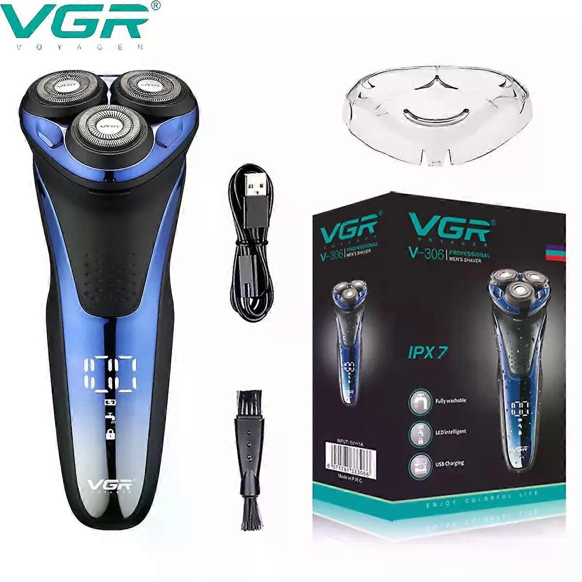 Beard Trimmer Professional Cordless Foil Shaver IPX7 Waterproof Rechargeable Rotary Shaving Machine Electric Razor Men V-306